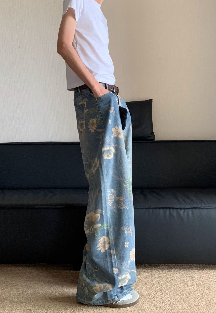 Other Unisex Retro floral jeans Size US 30 / EU 46 - 3 Thumbnail