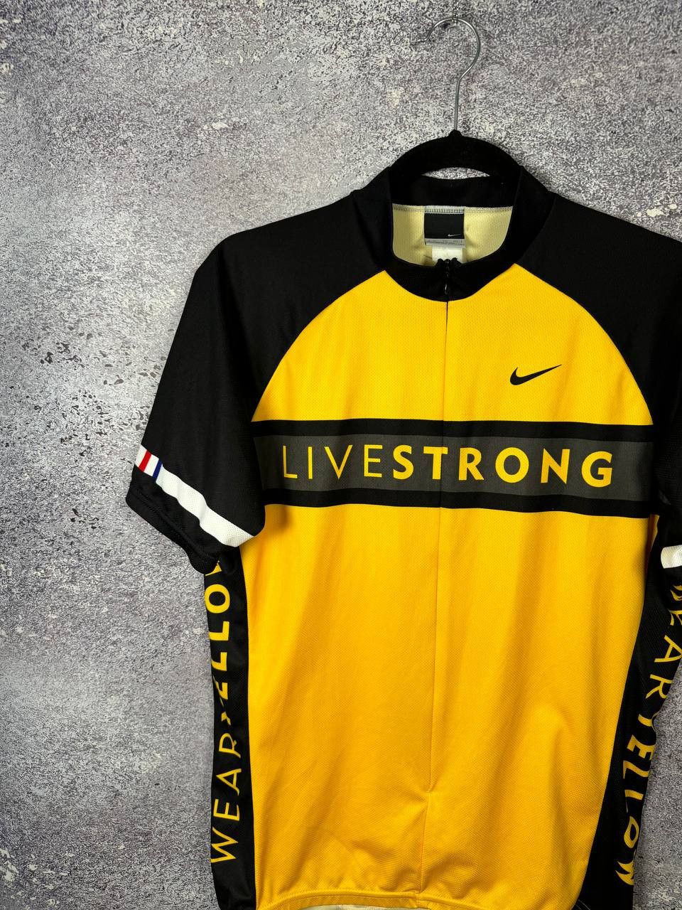 Bicycle × Nike × Vintage NIKE LIVESTRONG Cycling Jersey 3/4 Zip Men's Made In USA Size US XL / EU 56 / 4 - 7 Thumbnail