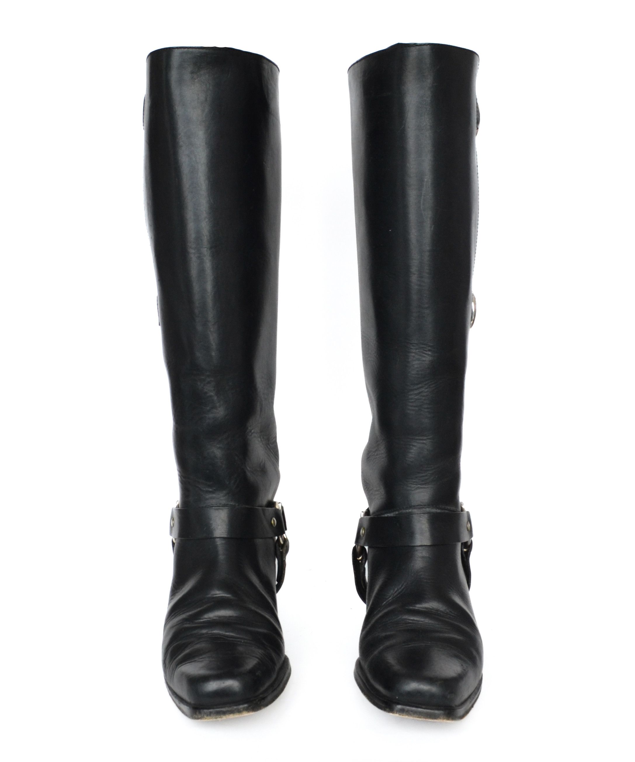 Miu Miu MIU MIU Boots Biker Tall Belt Leather Black Vintage PRADA Size US 8 / IT 38 - 3 Thumbnail