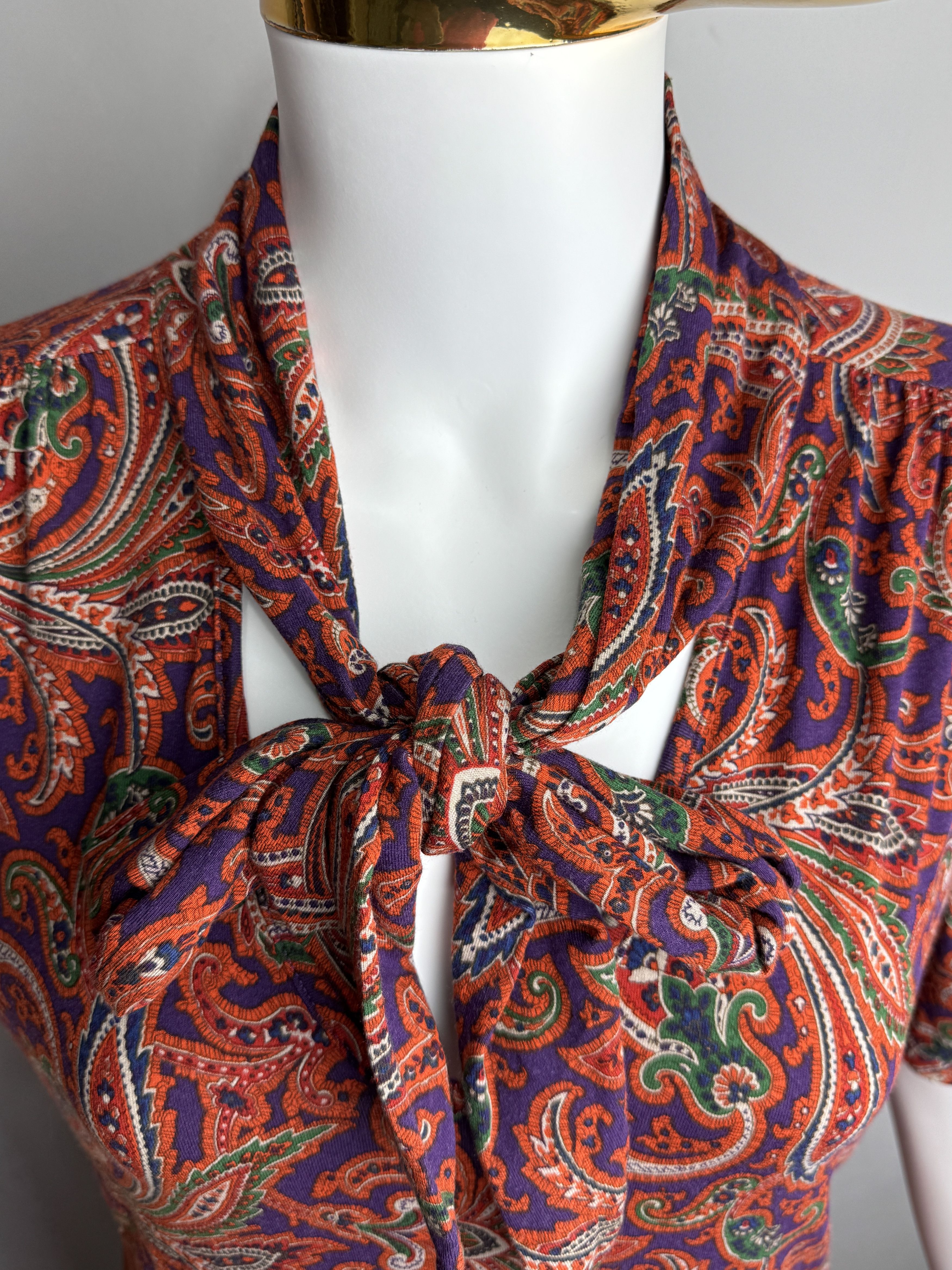 Polo Ralph Lauren × Ralph Lauren RALPH LAUREN women’s paisley viscose blouse Size M / US 6-8 / IT 42-44 - 6 Thumbnail