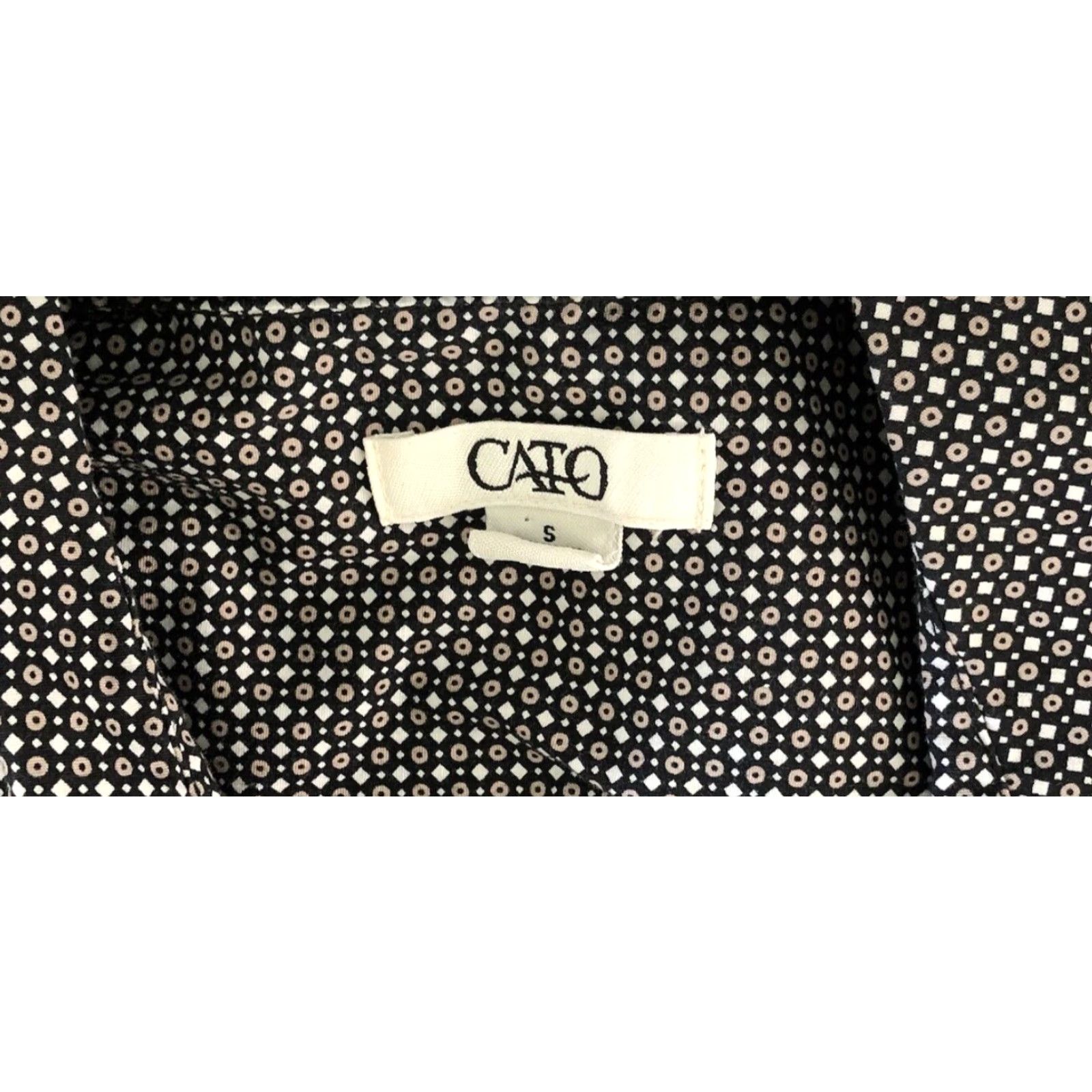 Vintage Cato Top Blouse S Black Polka Dot Short Puff Sleeve Boho Grunge Fairy Shirt Womens Size S / US 4 / IT 40 - 5 Thumbnail