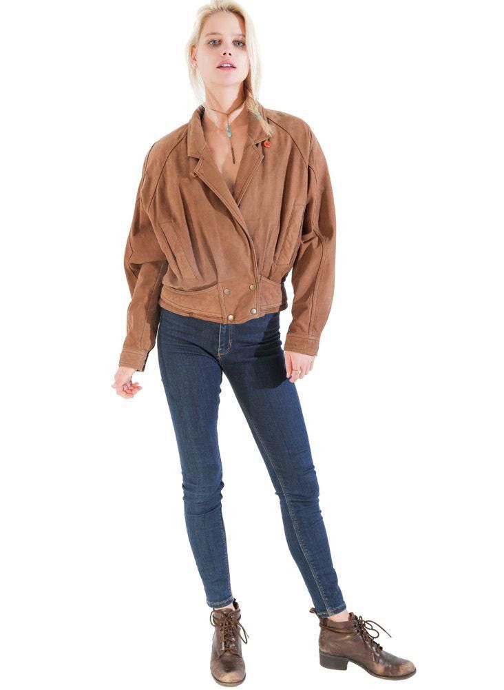 Designer VINTAGE Suede Jacket Circa 80s 90s PERFECTION 70s Vibe Brown Size M / US 6-8 / IT 42-44 - 4 Thumbnail