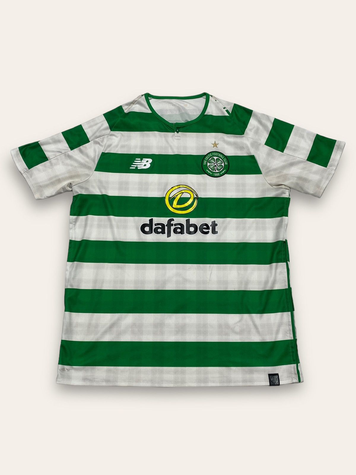 New Balance Vintage CELTICS FC NEW BALANCE GREEN WHITE STRIPED JERSEY Size US L / EU 52-54 / 3 - 1 Thumbnail