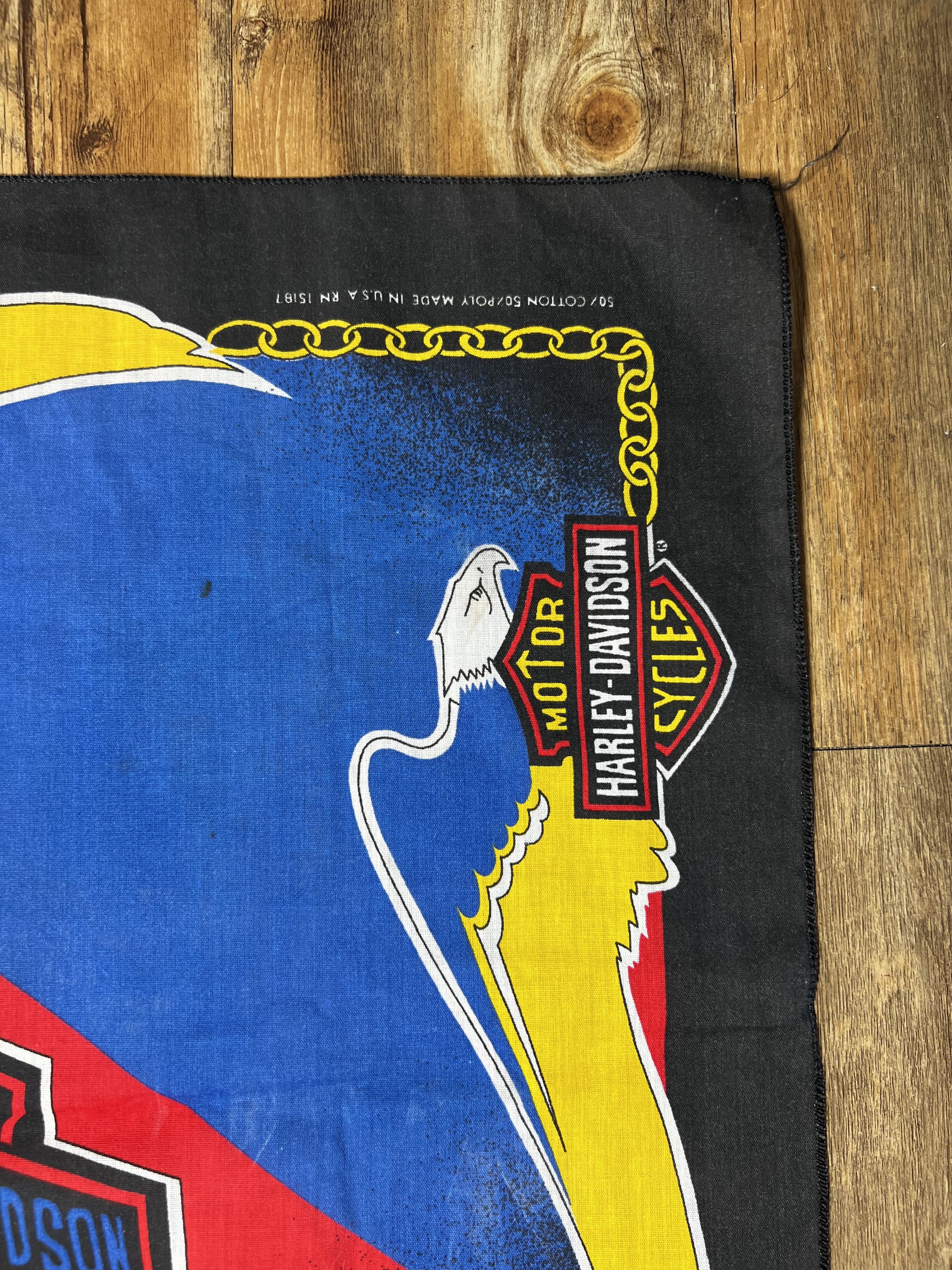 Harley Davidson × Vintage Vintage 1980's Harley Davidson USA Road Eagle Logo Bandana Size ONE SIZE - 4 Thumbnail