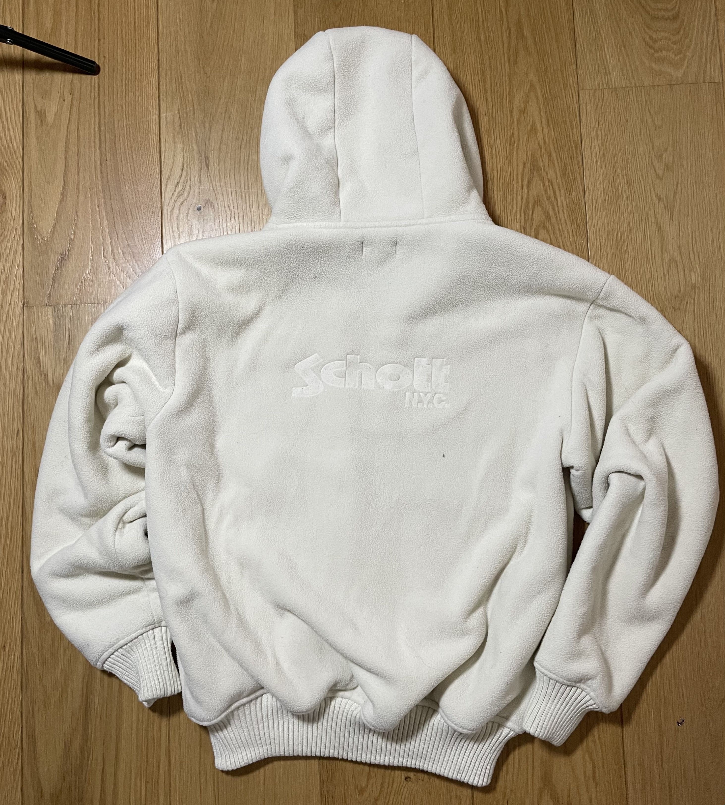 Schott White Schott Sherpa Fleece Zip Hoodie Size US L / EU 52-54 / 3 - 4 Thumbnail