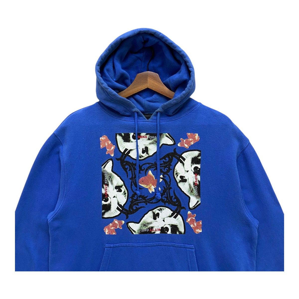 Beams Japan Vintage Beams T Japan Hoodie Neko Chan Cat Graphic Blue M Size US M / EU 48-50 / 2 - 2 Thumbnail
