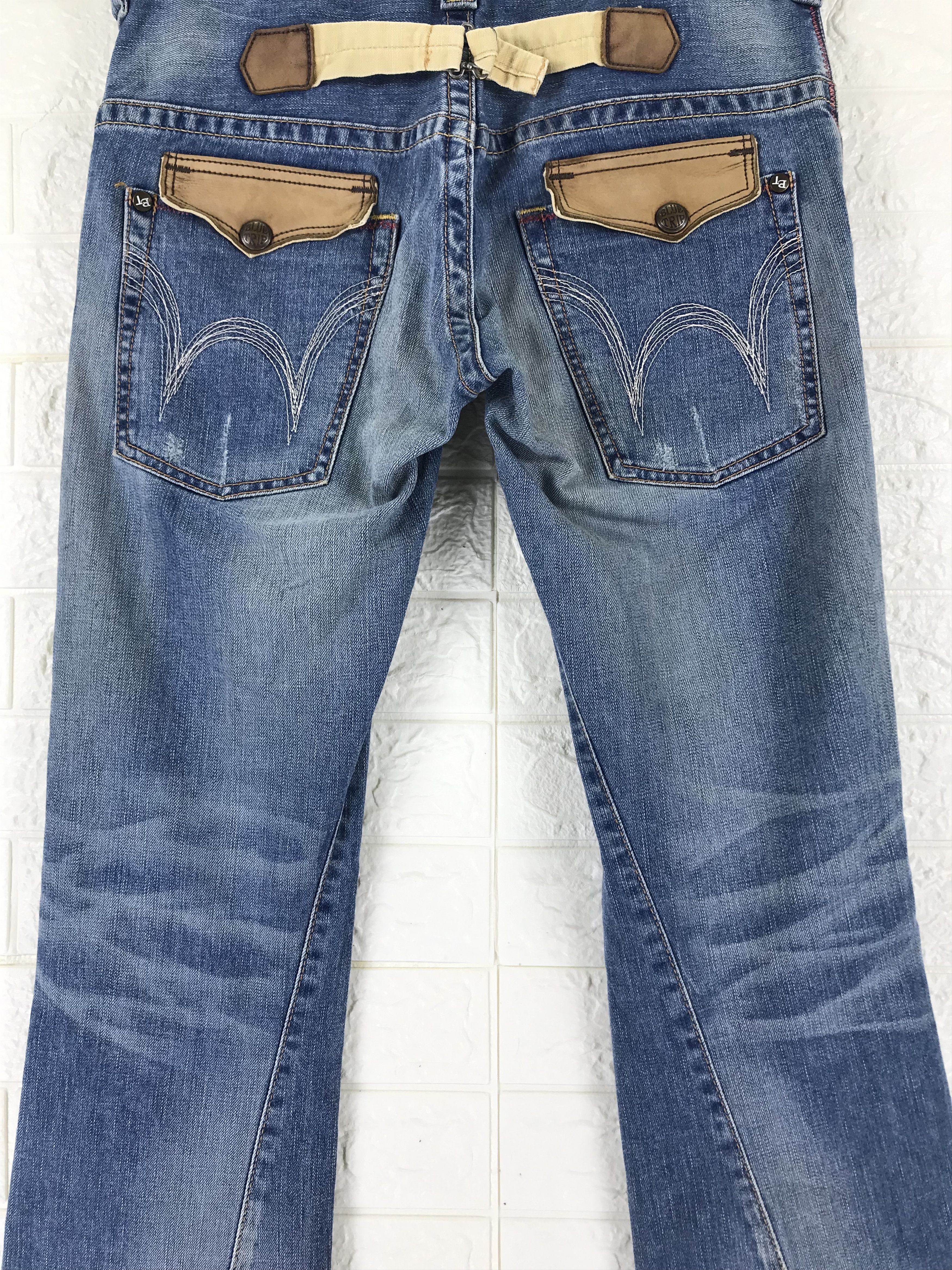 Edwin Vintage Edwin Cowboy Leather Buckle Back Flare Jeans Size US 32 / EU 48 - 3 Thumbnail