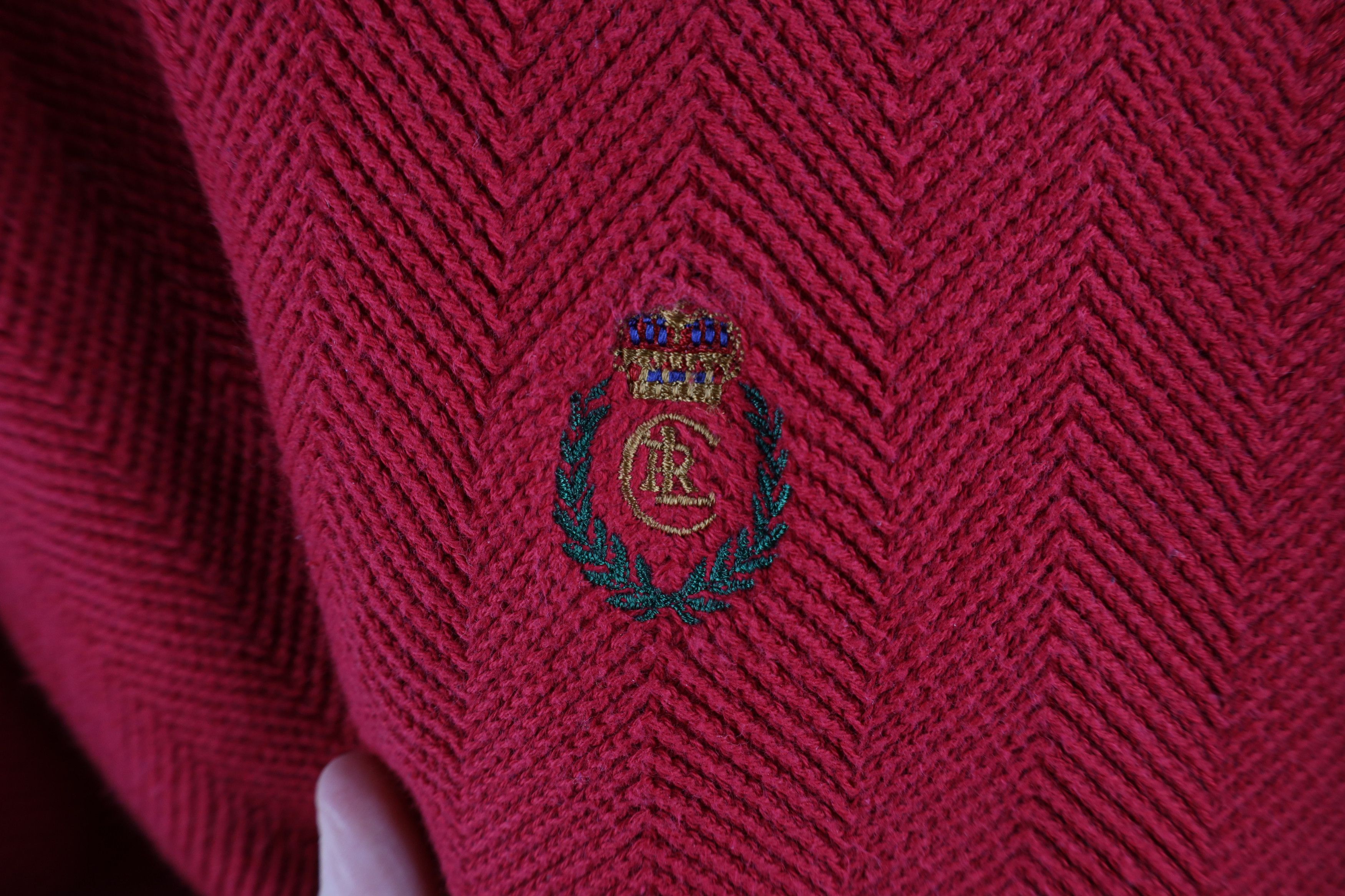 Ralph Lauren × Vintage Vintage 90s Chaps Ralph Lauren Herringbone Knit Sweater Size US L / EU 52-54 / 3 - 4 Thumbnail