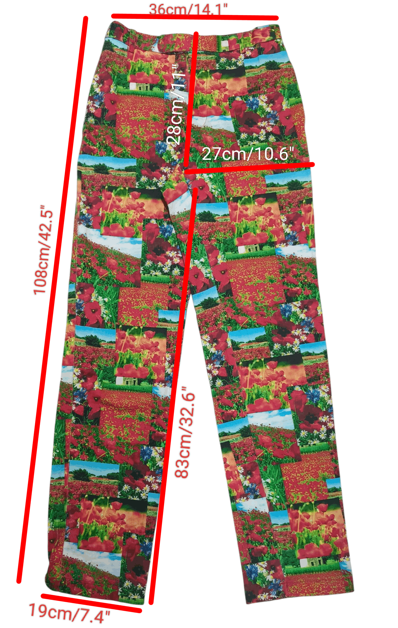Japanese Brand Vintage Y2K AGE Scenic Border Floral AOP Stretch Jeans Pants Size 28" / US 6 / IT 42 - 3 Thumbnail