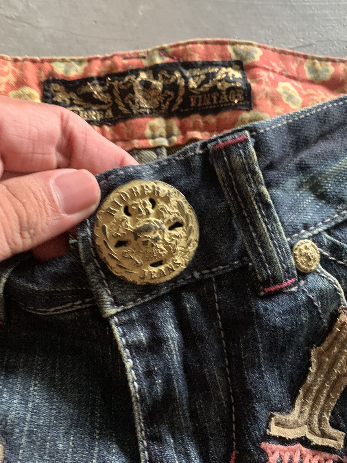 If Six Was Nine y2k rusty flare riobera jeans spellout embroidery hi-rise Size US 30 / EU 46 - 7 Thumbnail