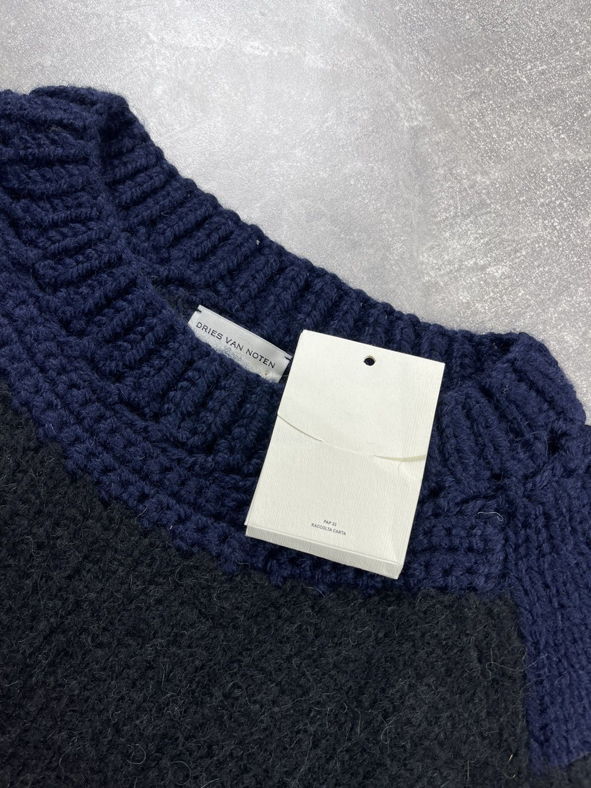 Dries Van Noten Dries Van Noten Alpaca Wool Knit Sweater Black Navy Size US L / EU 52-54 / 3 - 14 Thumbnail