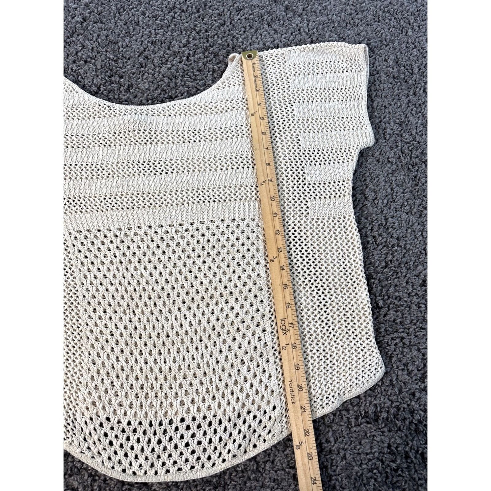 Vintage VINTAGE Ana Shirt Womens Large White Open Knit Crochet Boxy 90s Blouse Cotton Crew Neck Womens Size L / US 10 / IT 46 - 2 Thumbnail