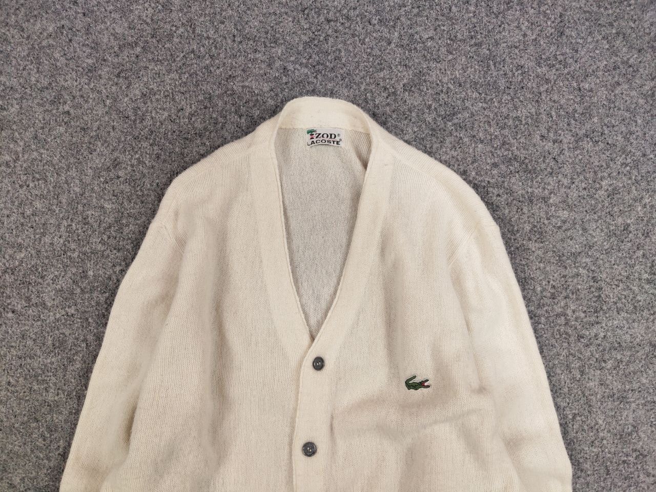 Lacoste Rare Vintage 90's Izod Lacoste Logo Beige cardigan Sweater Size US M / EU 48-50 / 2 - 8 Thumbnail