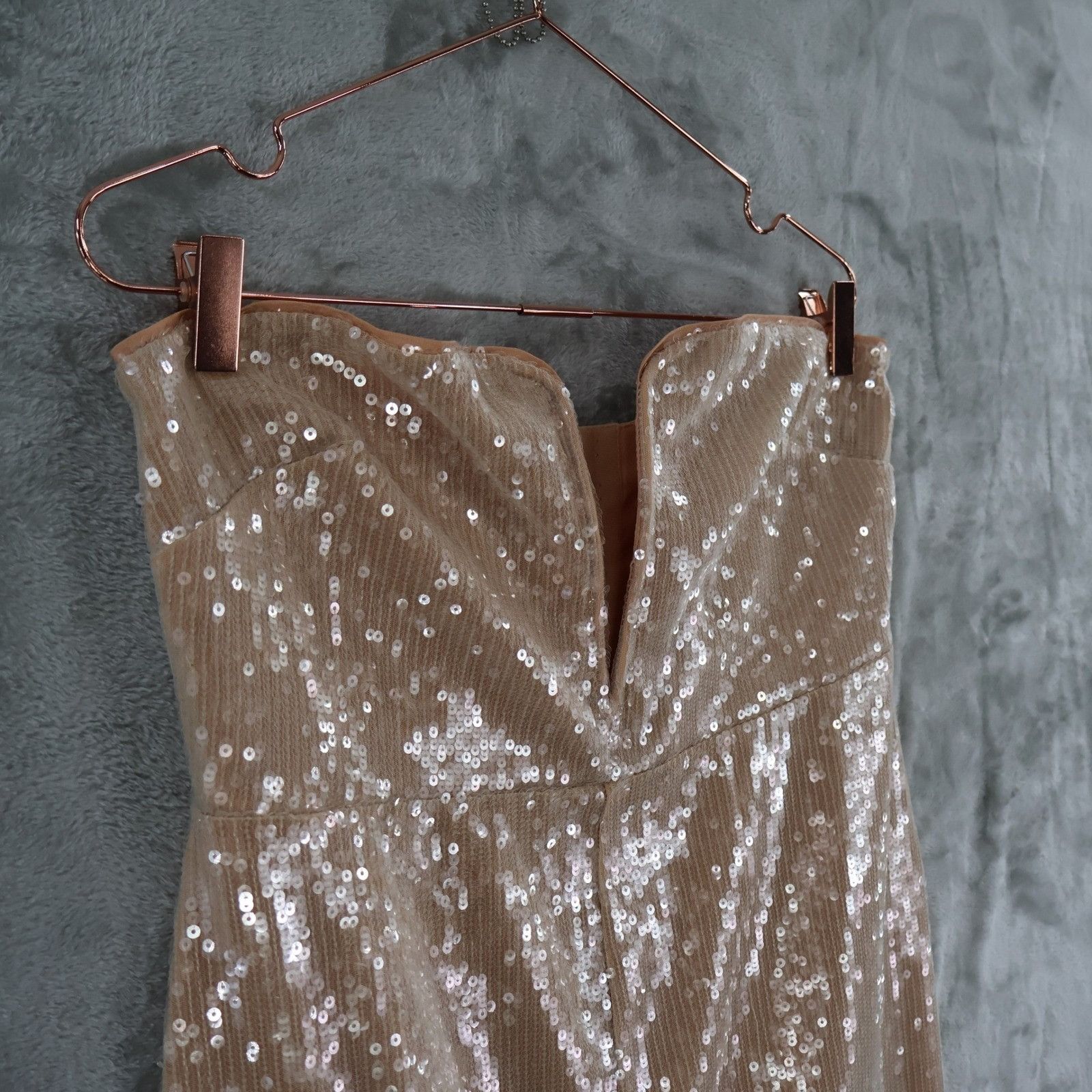 Self-Portrait Self Portrait Sequin Maxi Dress Womens 10 Beige Formal Dance Size L / US 10 / IT 46 - 8 Thumbnail