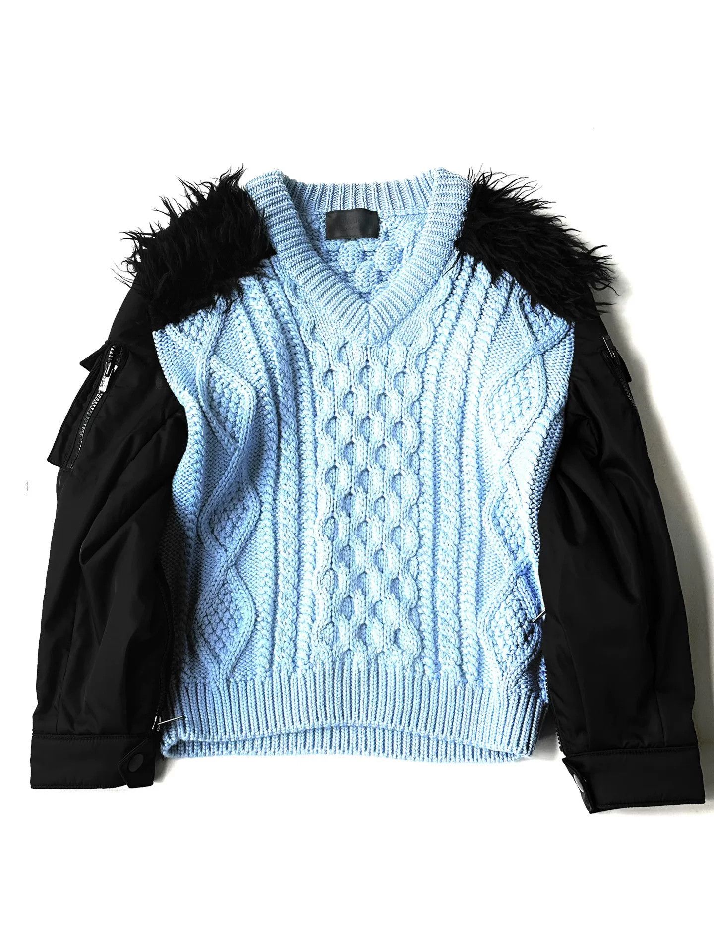 Prada Prada Spliced Sleeve Show Sweater Size US M / EU 48-50 / 2 - 1 Thumbnail