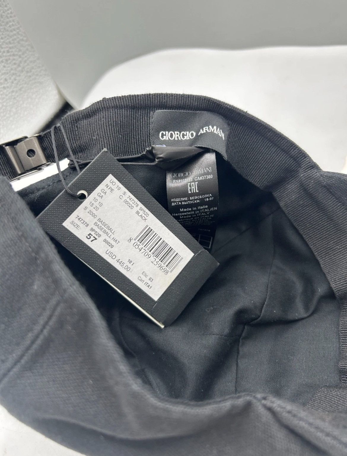 Giorgio Armani Giorgio Armani Black basebal cap sz57 ! Size ONE SIZE - 5 Thumbnail