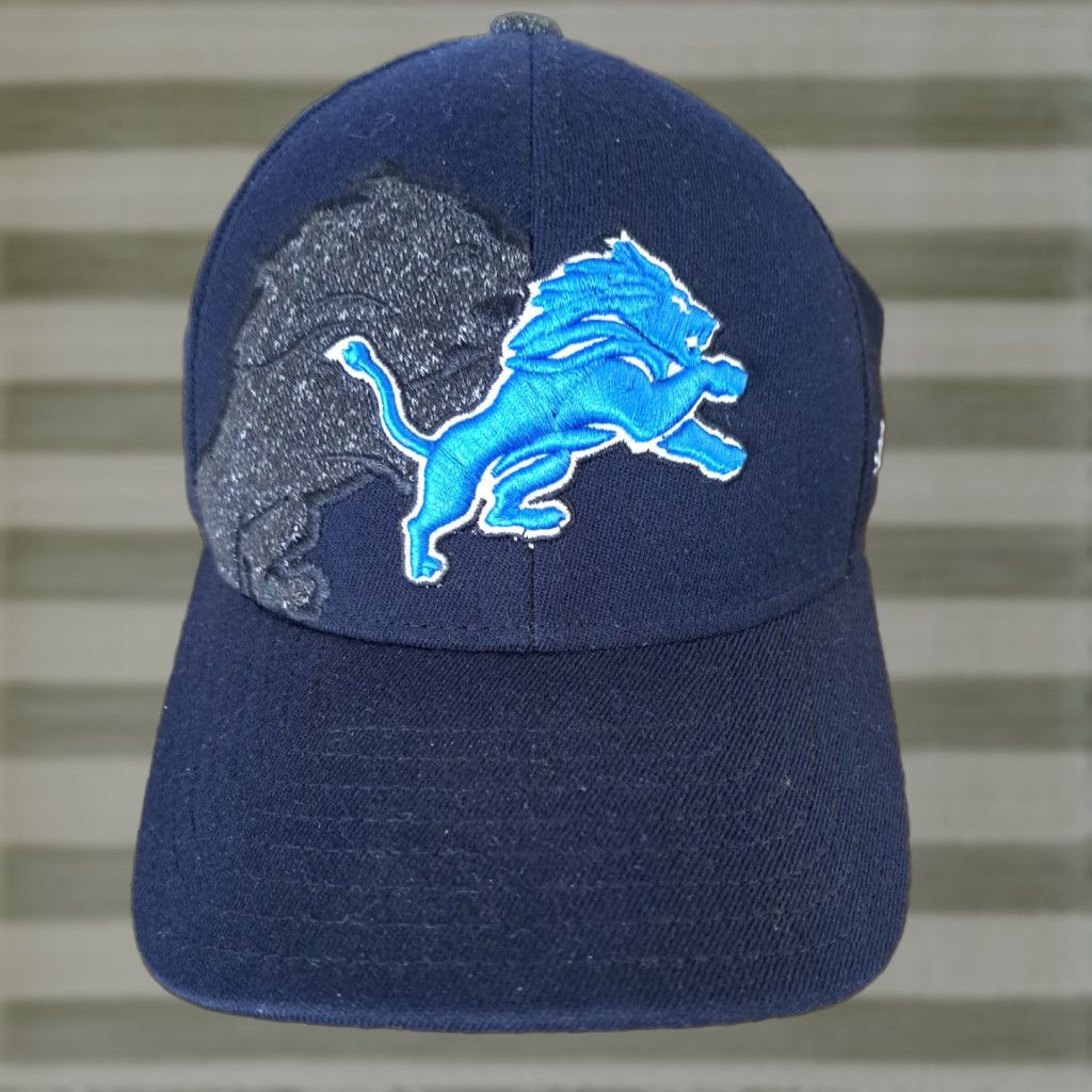 Reebok VINTAGE? (No) Detroit Lions Reebok Hat Fitted Small/medium Black Baseball Cap Men M Black Sports Cap Reebok Hat Mens Football Size ONE SIZE - 1 Thumbnail