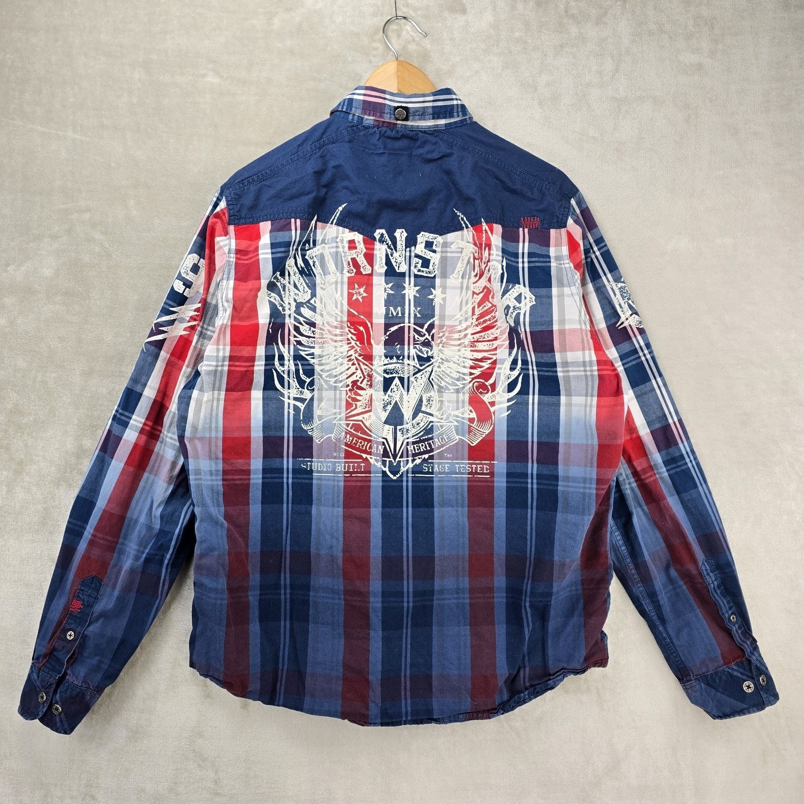 Other Wornstar Western Button Up Shirt Large Plaid Metal Buttons Size US L / EU 52-54 / 3 - 13 Thumbnail