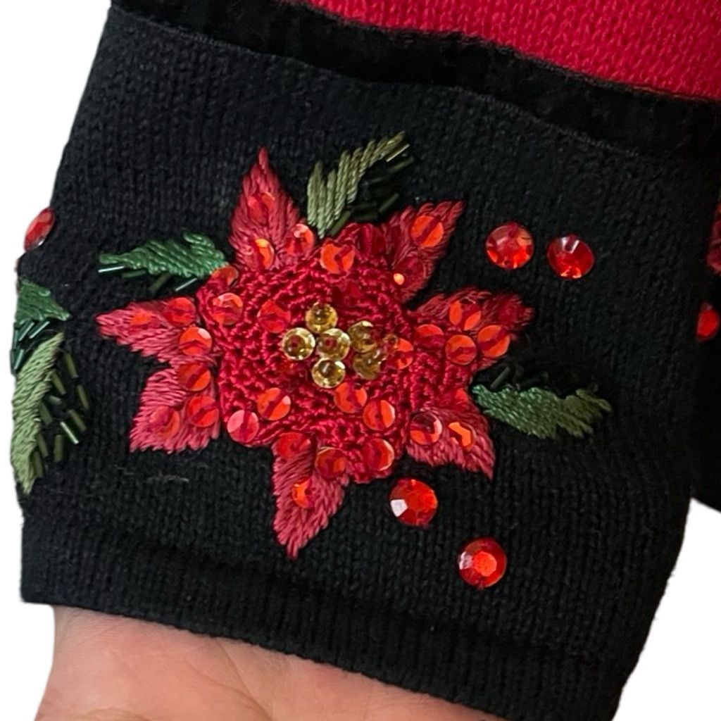 Vintage Y2K Christmas Holiday Cardigan Sweater Zip Up Shacket Sz M/L Size L / US 10 / IT 46 - 5 Thumbnail