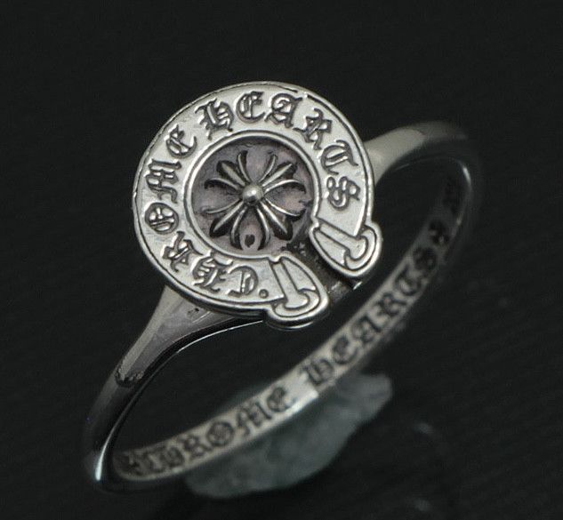 image of Chrome Hearts Horseshoe Bubblegum Ring - Size 7 in Silver, Men's