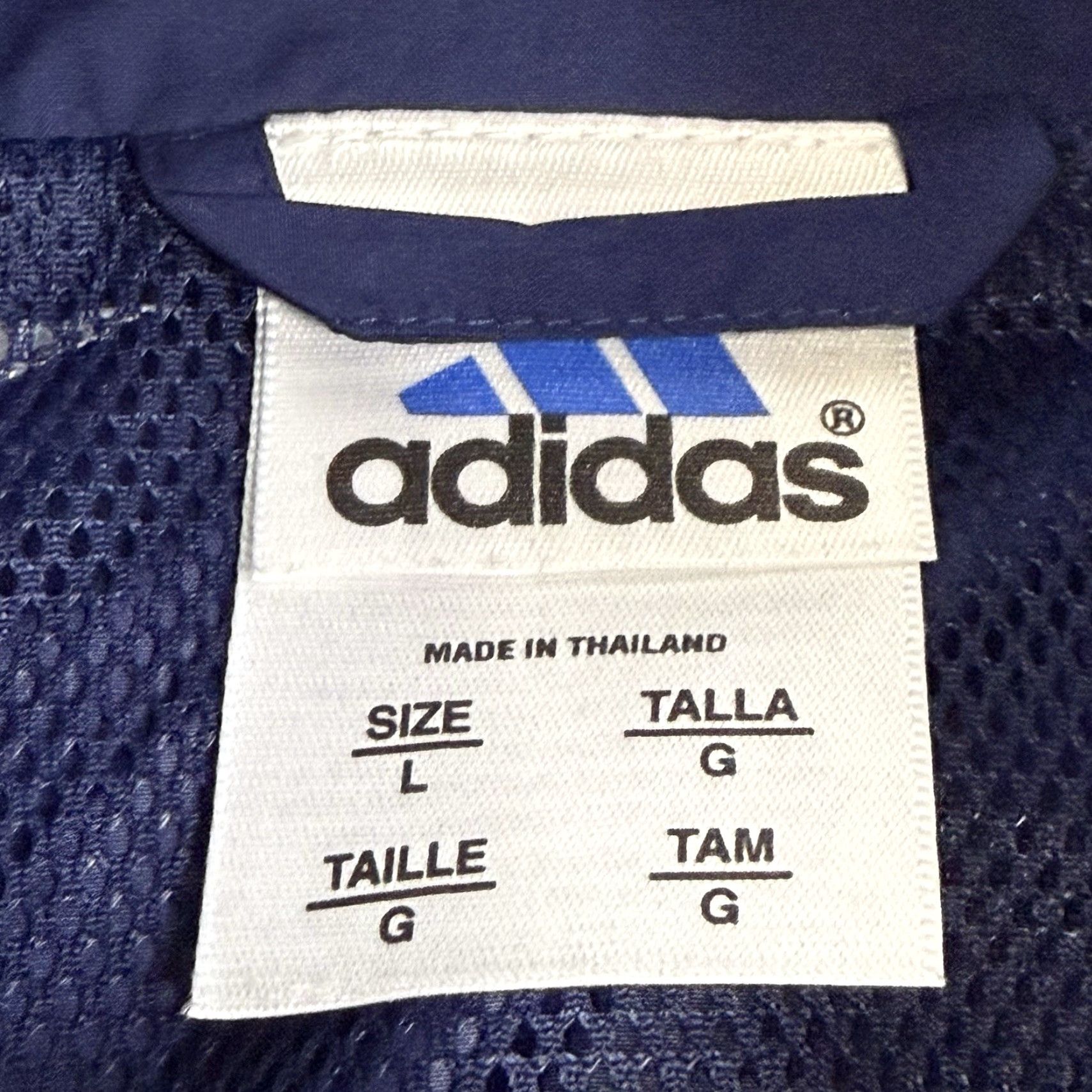 Adidas VINTAGE Adidas Track Jacket Mens Large Blue White Silver Striped Activewear L Blue Striped 90s Mens Size US L / EU 52-54 / 3 - 3 Thumbnail