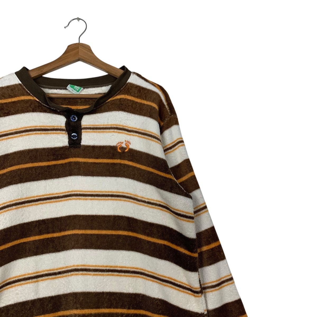 Hang Ten HANG TEN Small Logo Striped Fleece Sweatshirts #2272-C100 Size US L / EU 52-54 / 3 - 4 Thumbnail