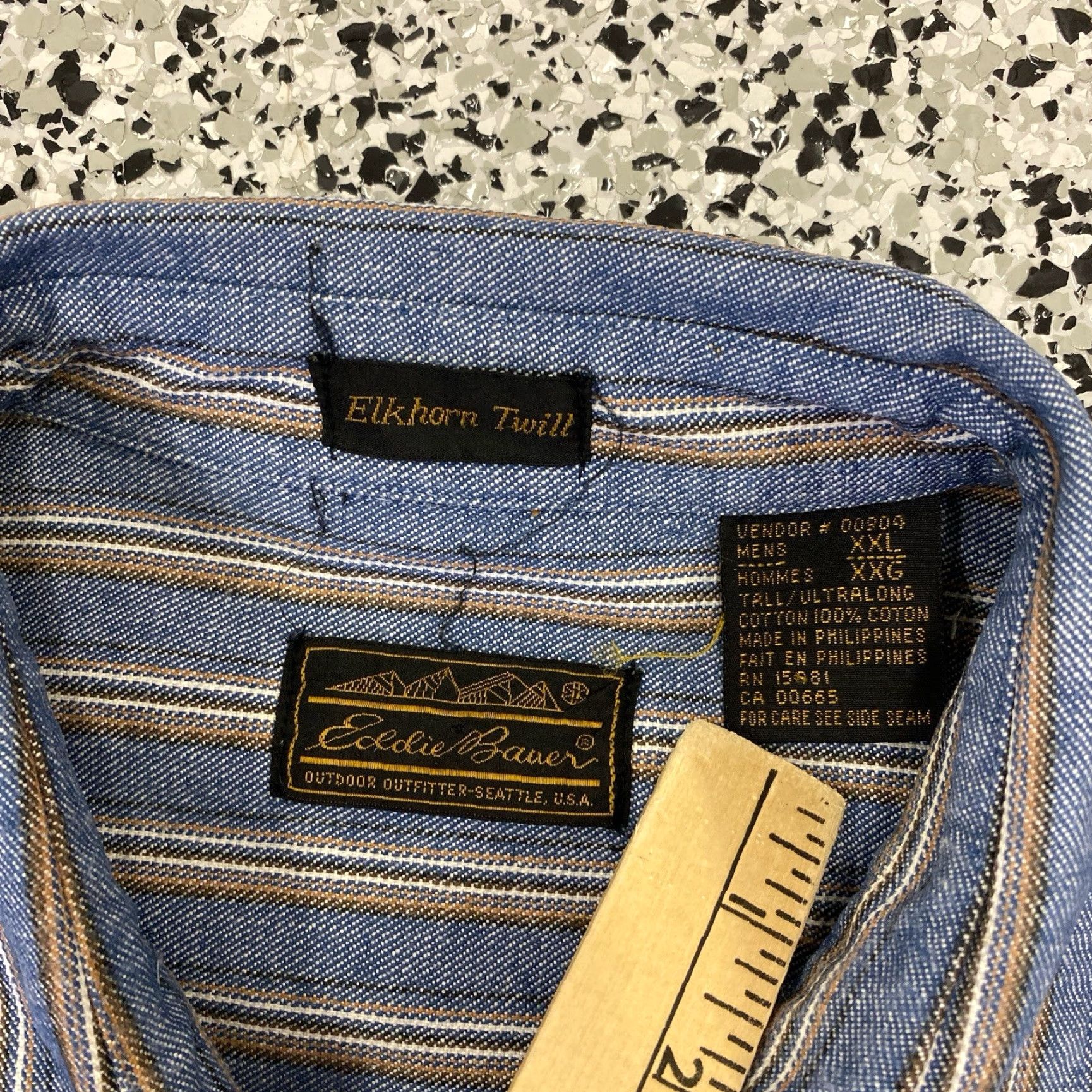 Eddie Bauer VINTAGE Eddie Bauer Shirt Mens 2XL Elkhorn Twill Striped Button-Down Outdoor Rugged Outdoor Casual Mens Size US XXL / EU 58 / 5 - 2 Thumbnail