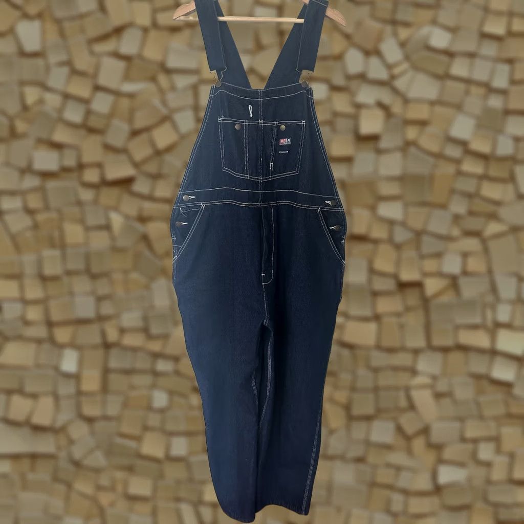 Denime VINTAGE USA Works Overalls Mens 42x30 Blue Denim Workwear Bib Carpenter Farm Size US 44 / EU 60 - 1 Thumbnail