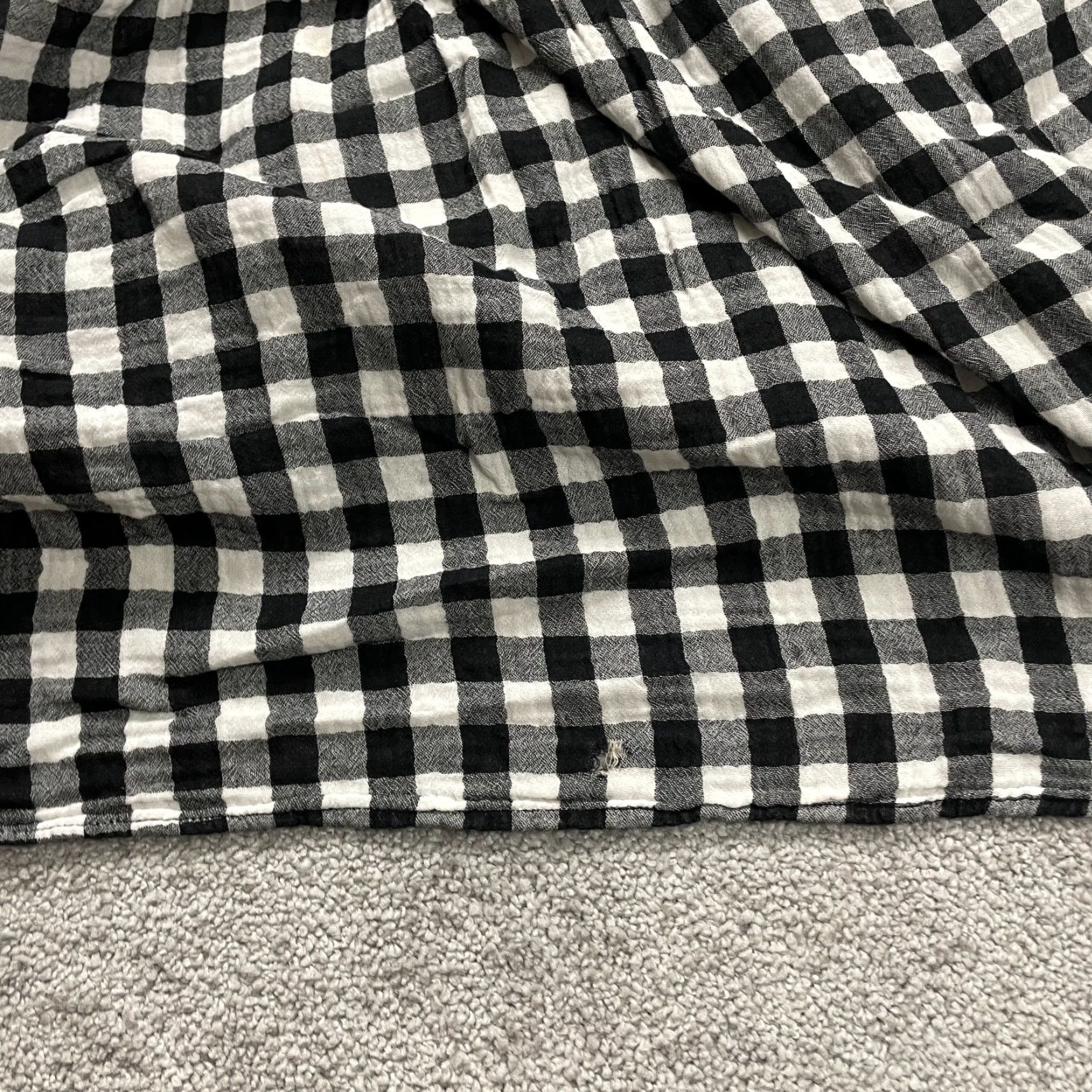 Vintage Terra & Sky Top Women 2XL Black & White Check Cotton Sleeveless Cropped Relaxed Size XXL / US 16-18 / IT 52-54 - 3 Thumbnail