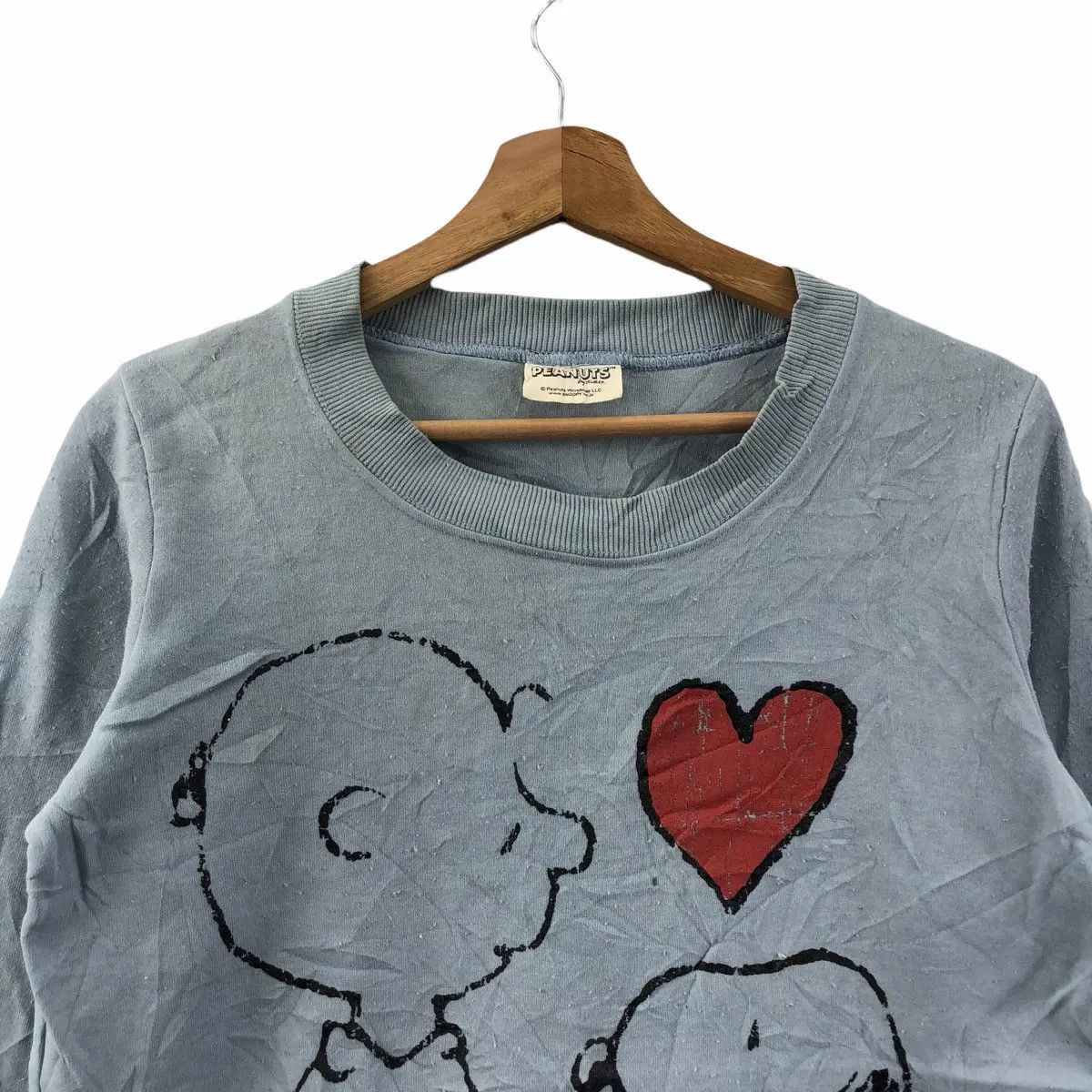 Peanuts Vtg 90’ PEANUTS SNOOPY CARTOON Blue Sweatshirt Pullover Size M / US 6-8 / IT 42-44 - 3 Thumbnail
