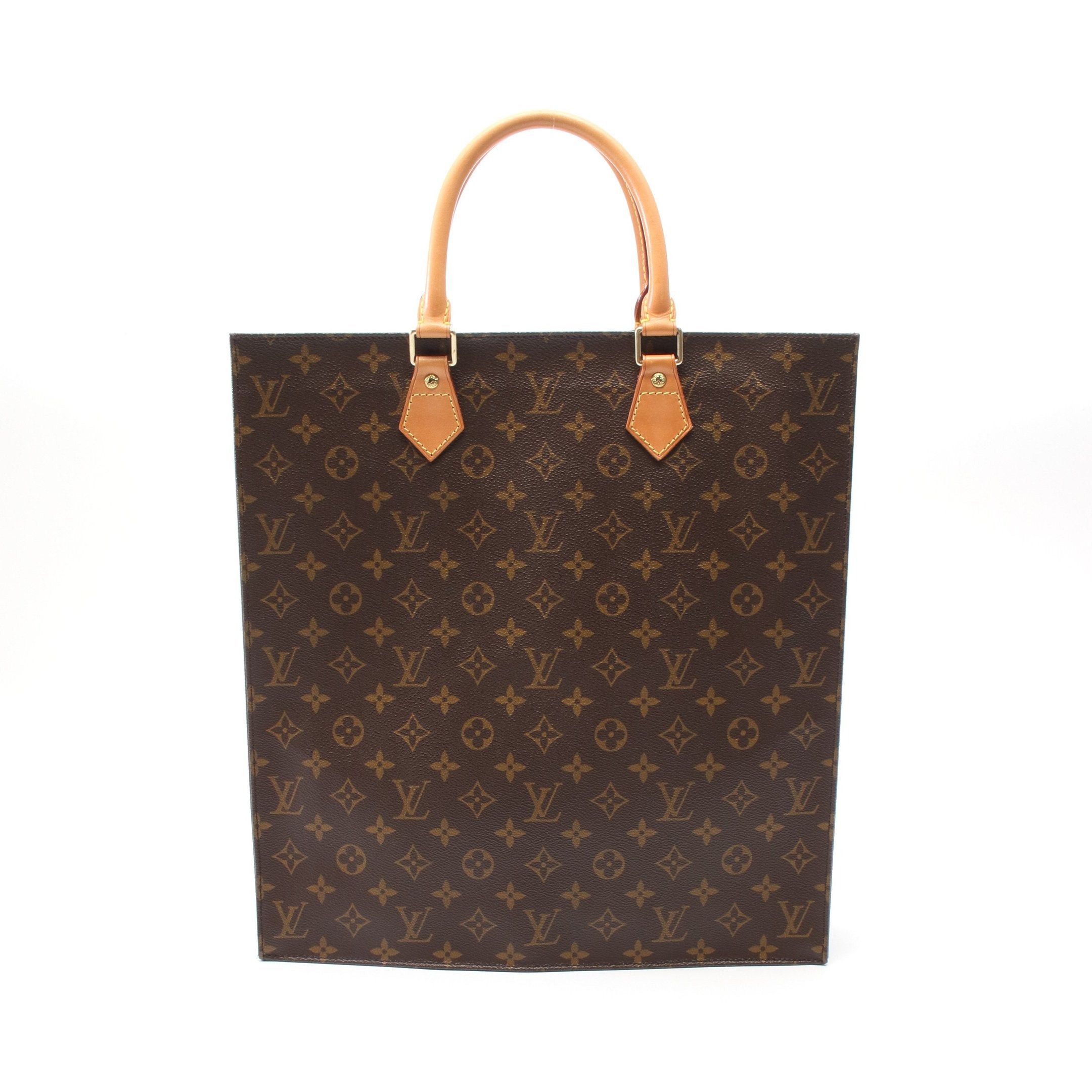 Louis Vuitton Louis Vuitton Sac Plat Monogram Handbag Tote Bag Leather Brown Size ONE SIZE - 1 Thumbnail