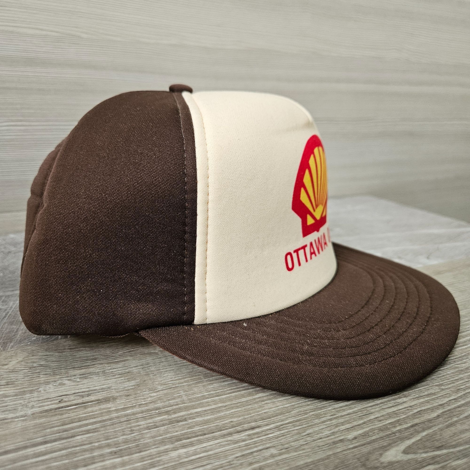 Vintage Vintage Ottawa Shell Oil Logo Foam Trucker Hat Snapback Ad B Size ONE SIZE - 3 Thumbnail