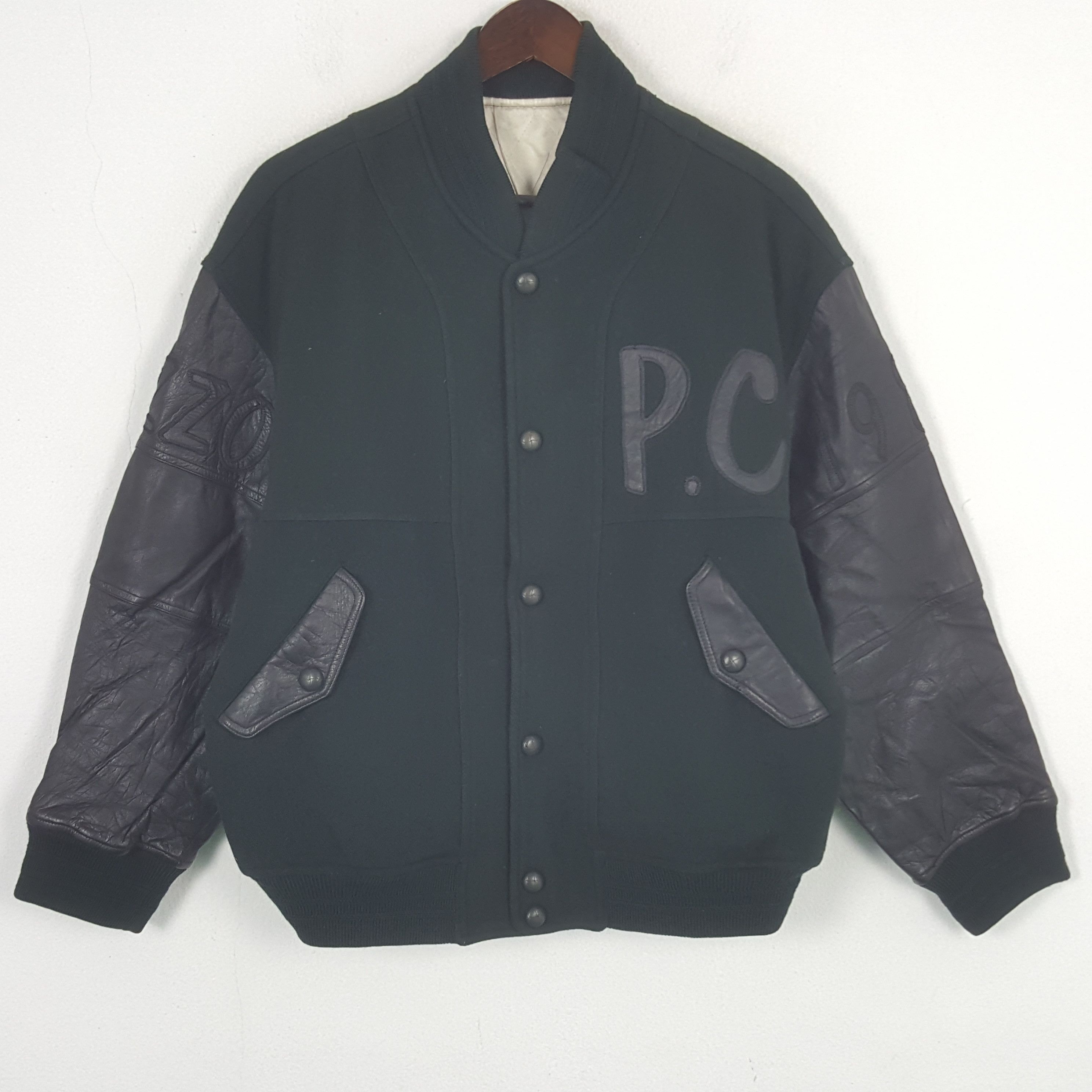 Japanese Brand × Vintage Vintage Pazzoco,LTD Sleeve Leather Varsity Jacket Size US L / EU 52-54 / 3 - 3 Thumbnail