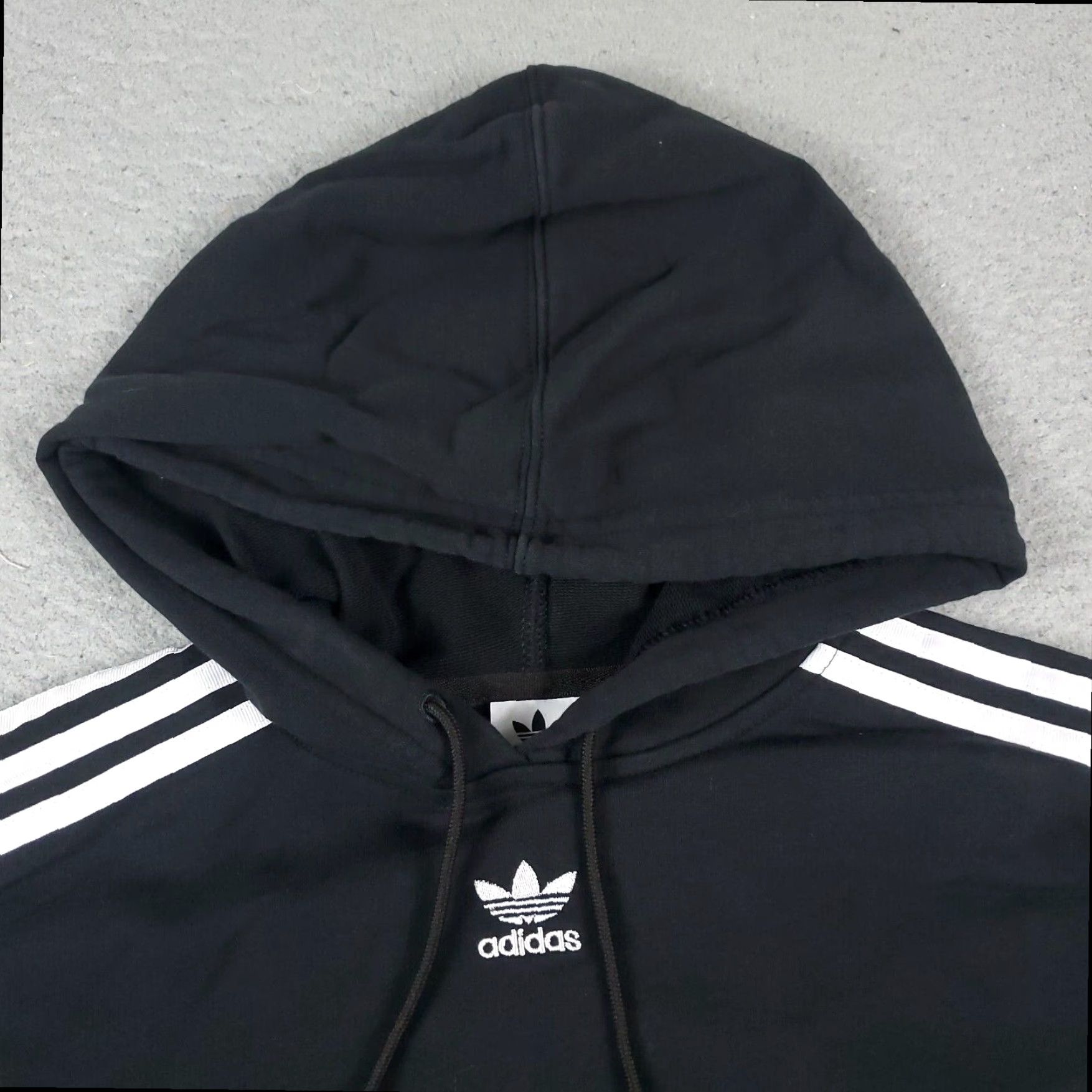 Adidas Adidas Pullover Hoodie Womens Medium Black Cotton Blend Long Sleeve Sweatshirt Size M / US 6-8 / IT 42-44 - 2 Thumbnail