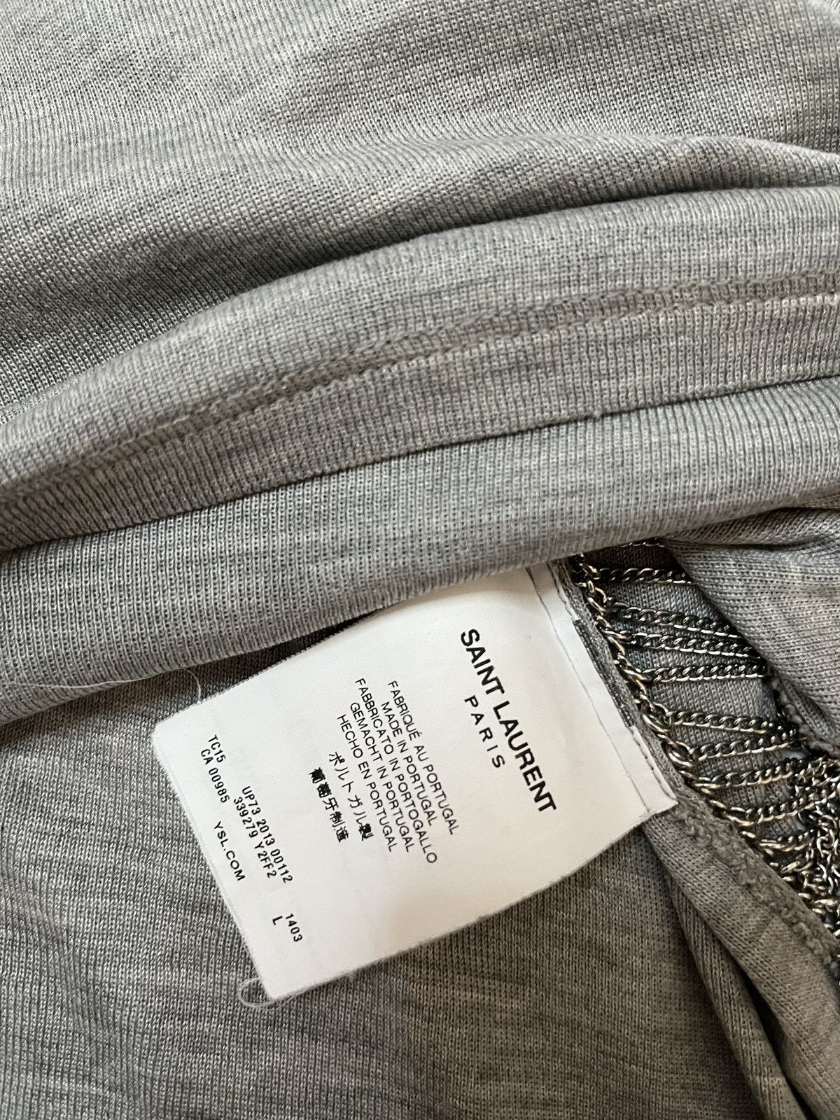 Saint Laurent Paris Saint Laurent Paris 14ss side chain silk t shirt Size US L / EU 52-54 / 3 - 8 Thumbnail