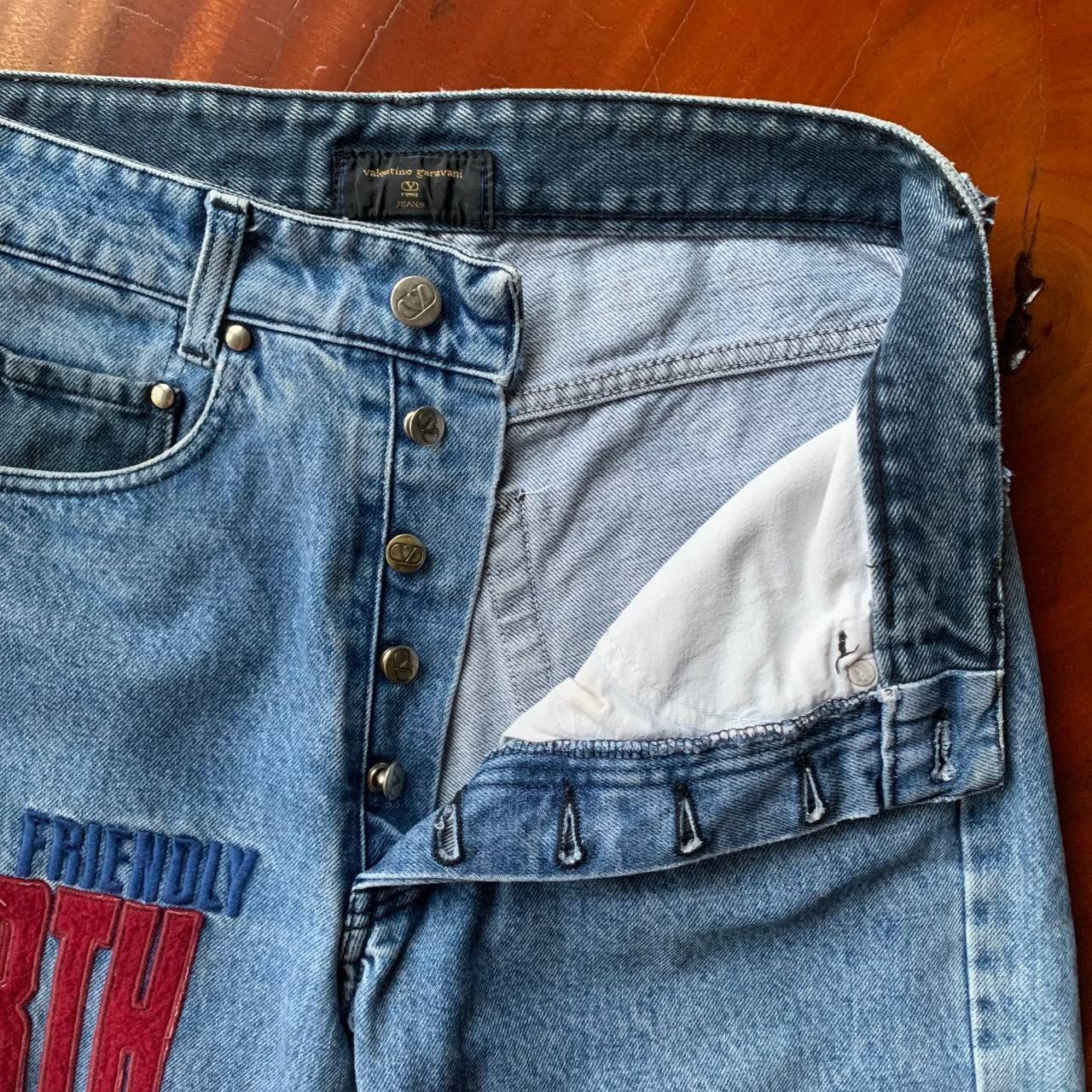 Valentino 💥 Rare 💥 90’s Valentino Garavani Earth Day Blue Denim Pants Size US 30 / EU 46 - 13 Thumbnail