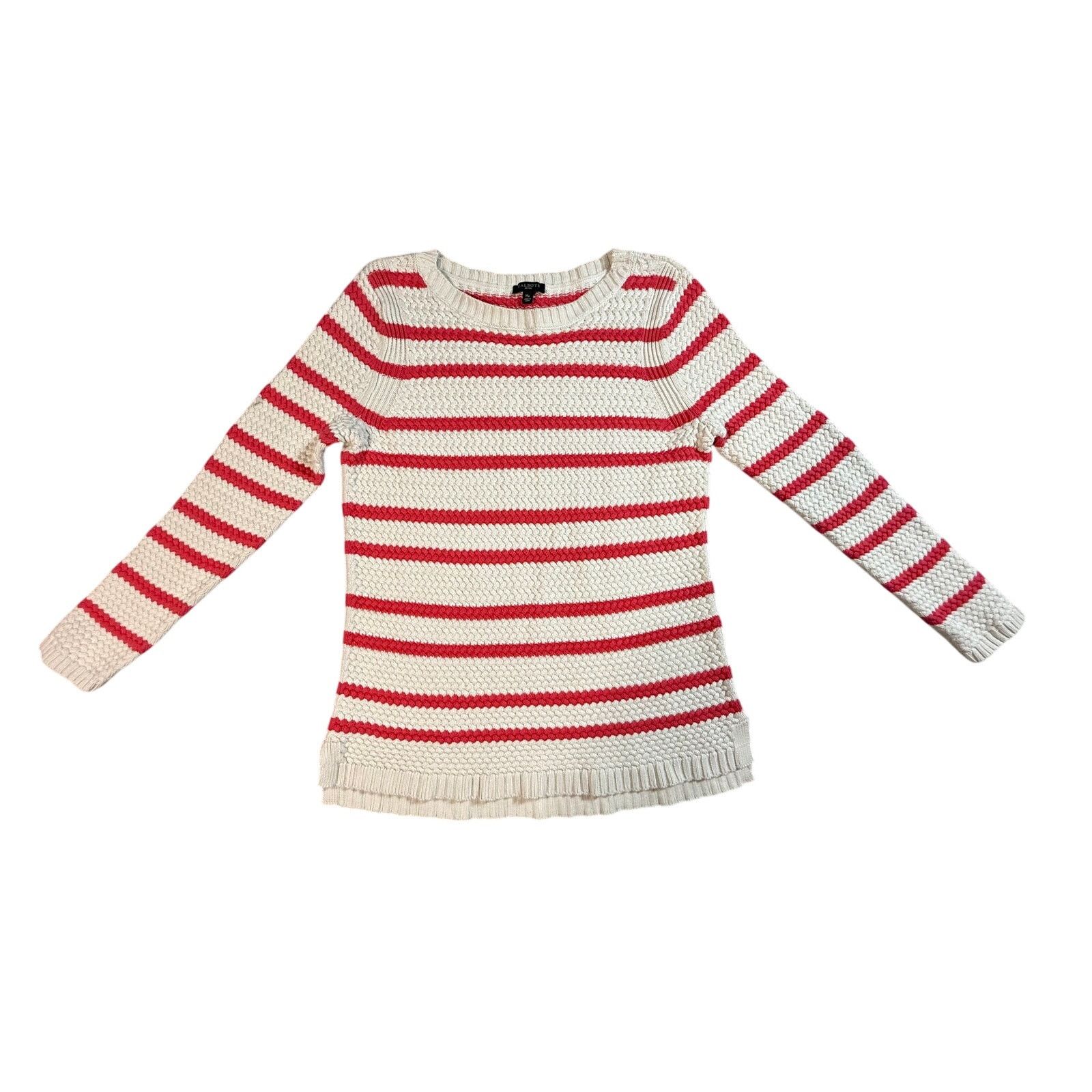 Other Talbots Sweater Cream & Coral Stripe Pullover Size M / US 6-8 / IT 42-44 - 1 Thumbnail