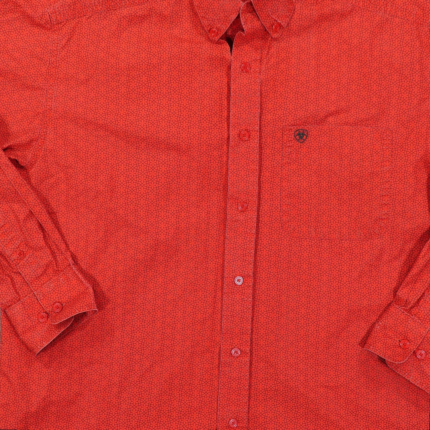 Ariat Ariat Shirt Mens Large Red Micro Floral Long Sleeve Button-Down Western Casual Size US L / EU 52-54 / 3 - 2 Thumbnail