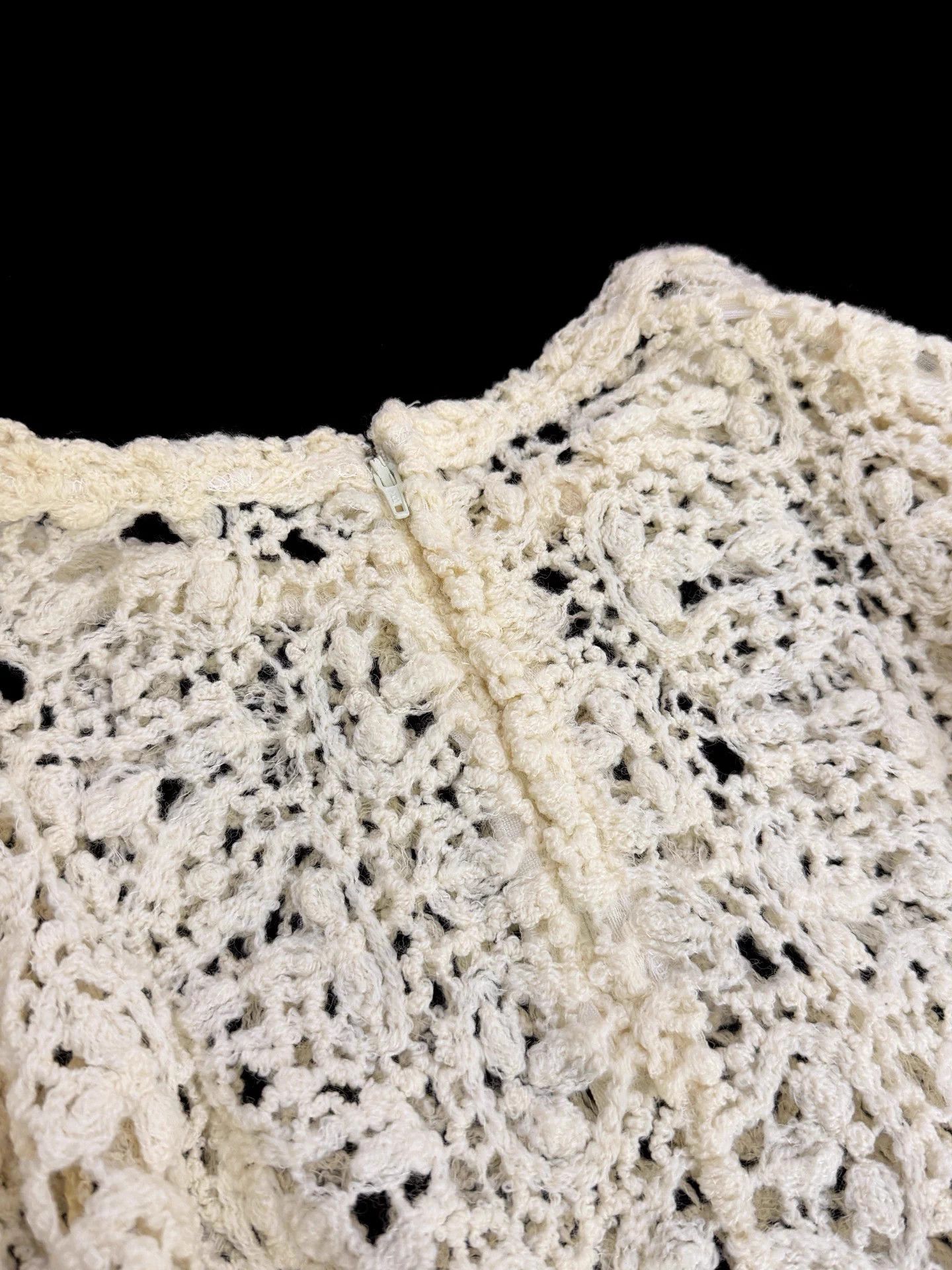 Comme des Garcons CDG 1988 Wool Crochet Cream Top Size S / US 4 / IT 40 - 3 Thumbnail