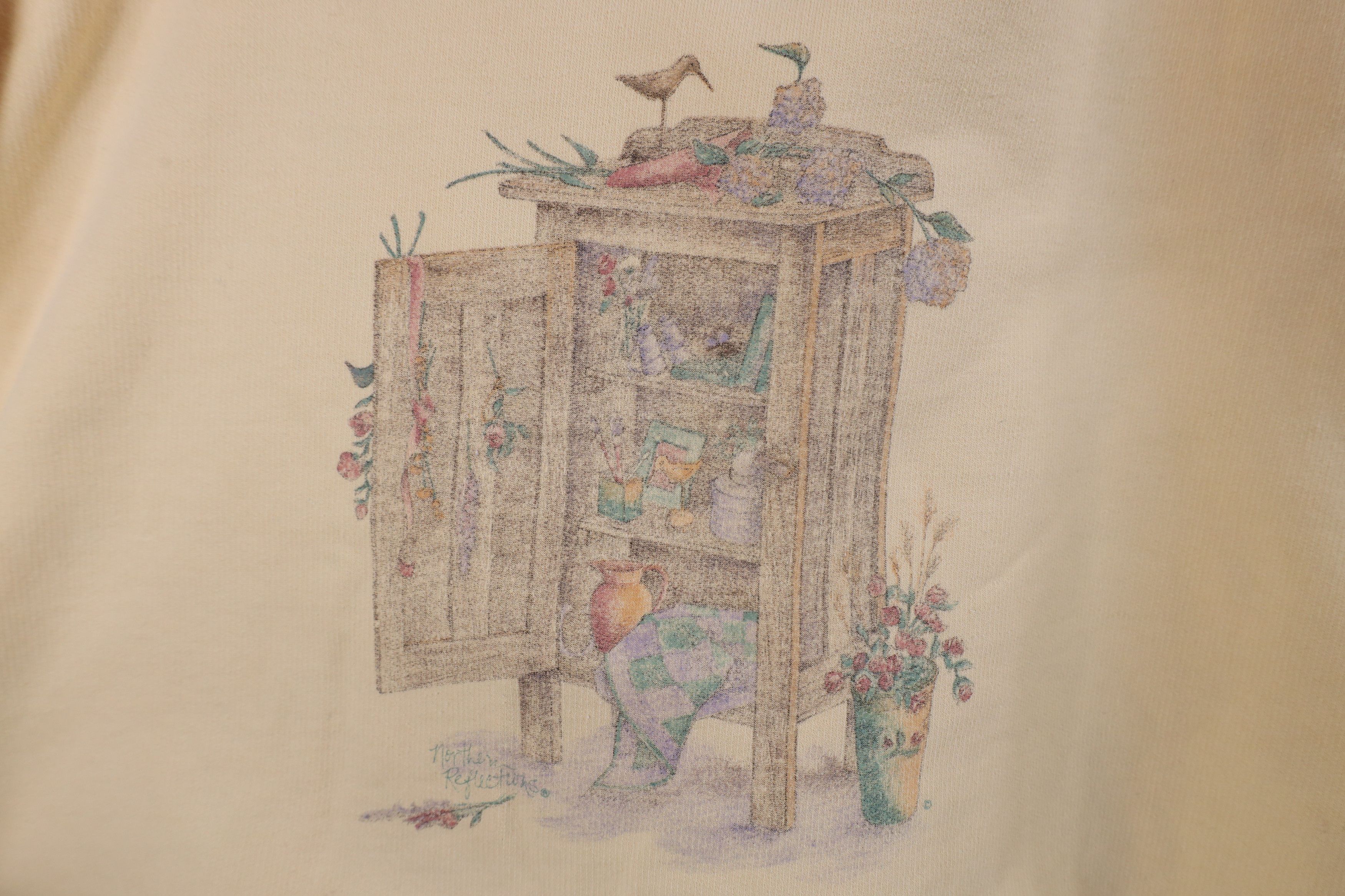 Vintage Vintage 90s Country Primitive Flower Sweatshirt Yellow Size L / US 10 / IT 46 - 4 Thumbnail