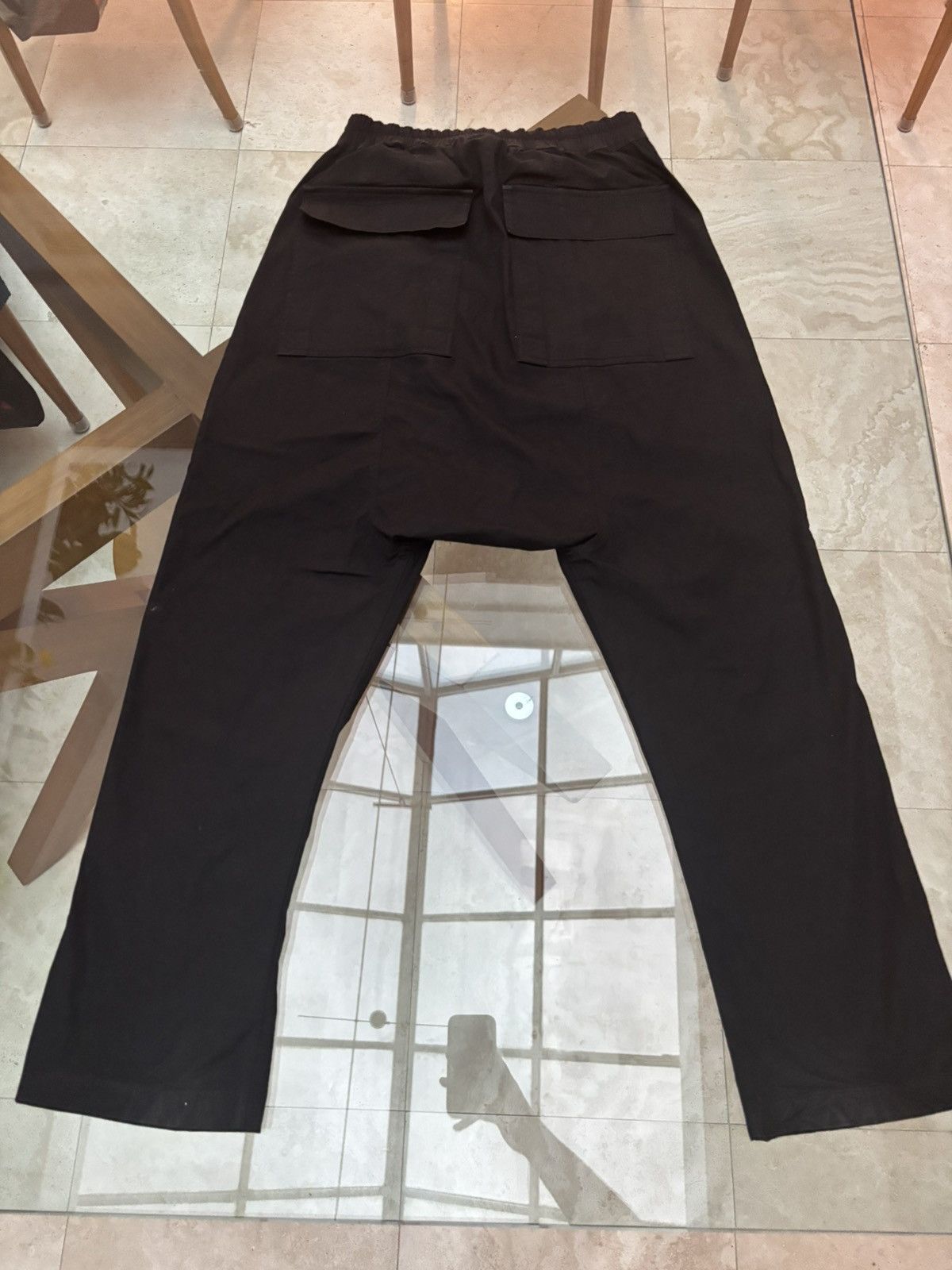 Rick Owens Rick Owens Black Drawstring Long Trousers Size US 30 / EU 46 - 2 Thumbnail