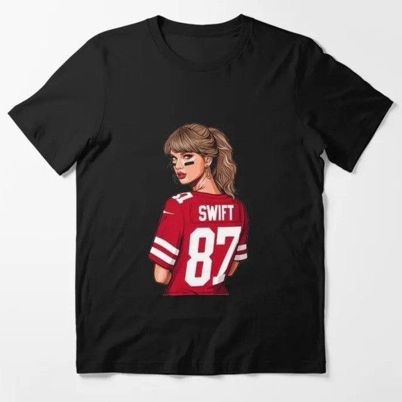 Gildan Taylor Swift Black 87 Travis Kelce Tshirt - Medium Size M / US 6-8 / IT 42-44 - 1 Thumbnail