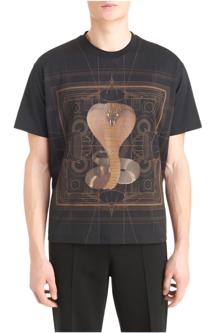 Givenchy Black and Brown Cobra Map Print Oversized T-Shirt Size US S / EU 44-46 / 1 - 2 Thumbnail