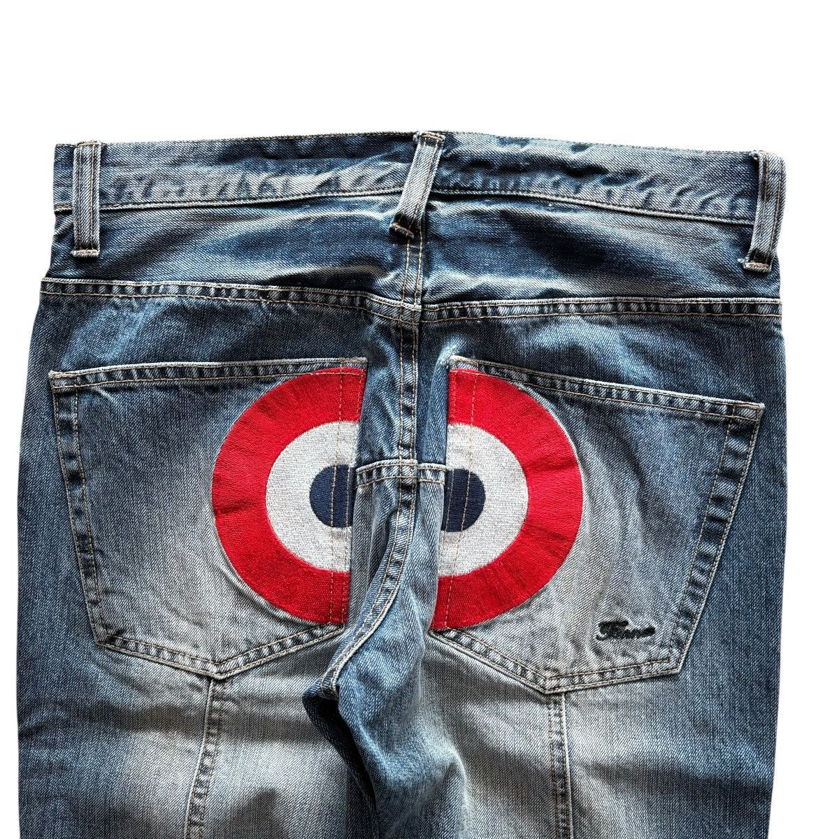If Six Was Nine × Number (N)ine × PPFM PPFM SS08s Distressed Washed Embroidery Denim Size US 32 / EU 48 - 3 Thumbnail