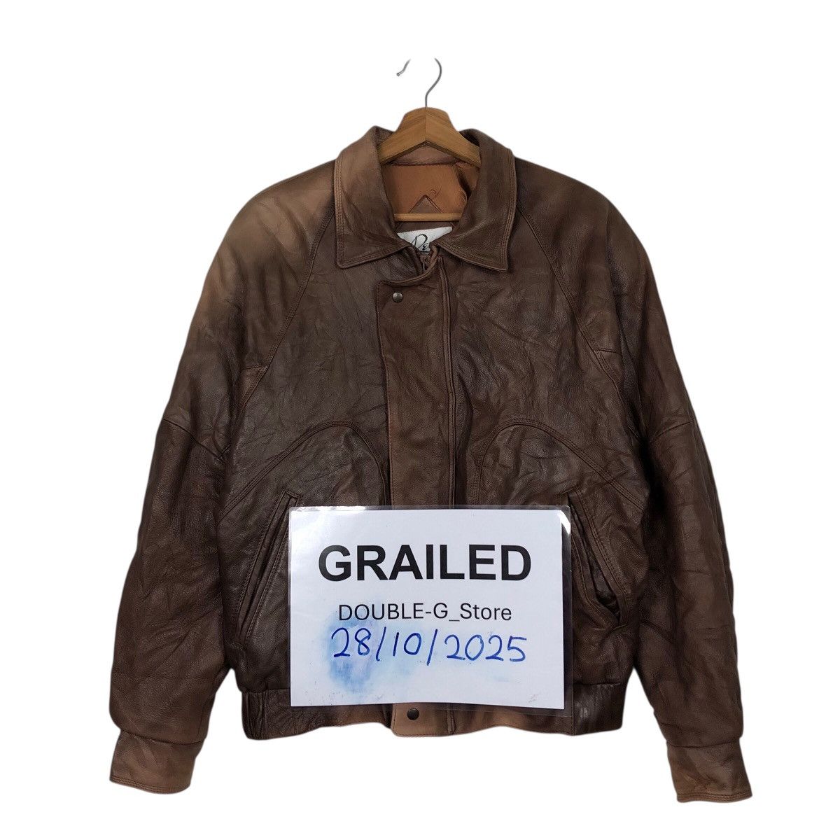 Japanese Brand Vintage Fly Bomber Leather Jacket Remy Blanket Issey Miyake Size US M / EU 48-50 / 2 - 1 Thumbnail
