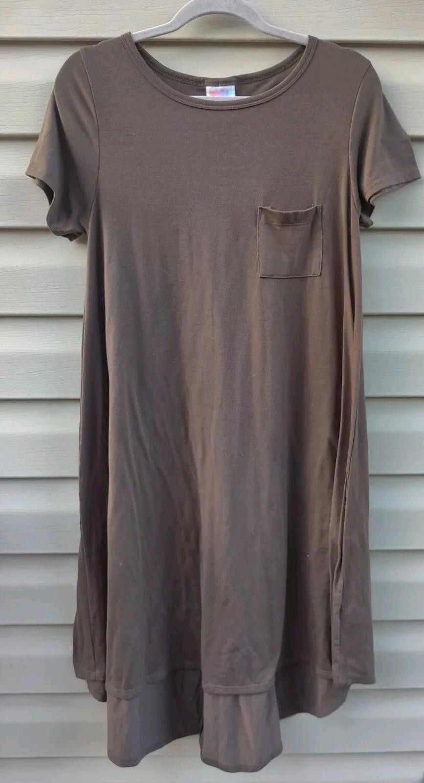 Other LulaRoe Carly Swing Shift T Shirt Dress Hi Low Solid Olive G Size S / US 4 / IT 40 - 2 Thumbnail