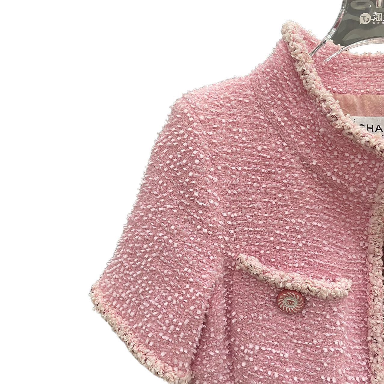 Chanel Chanel Pink Multi-pocket Wool Short Sleeve Tweed Dress K26WX Size M / US 6-8 / IT 42-44 - 3 Thumbnail
