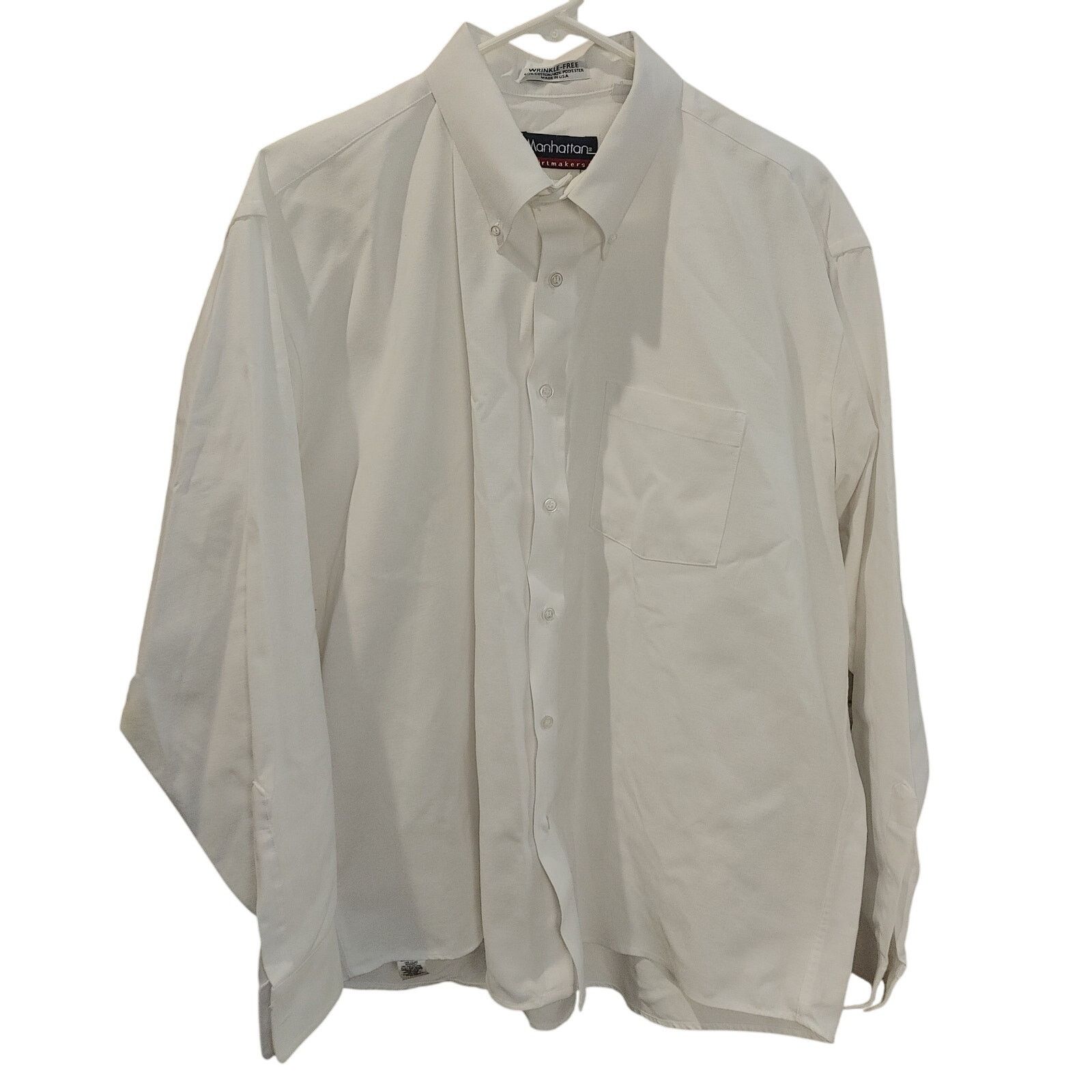 Other Manhattan Shirtmakers Me's 18 White Longsleeve Wrinkle Free Size US XL / EU 56 / 4 - 1 Thumbnail