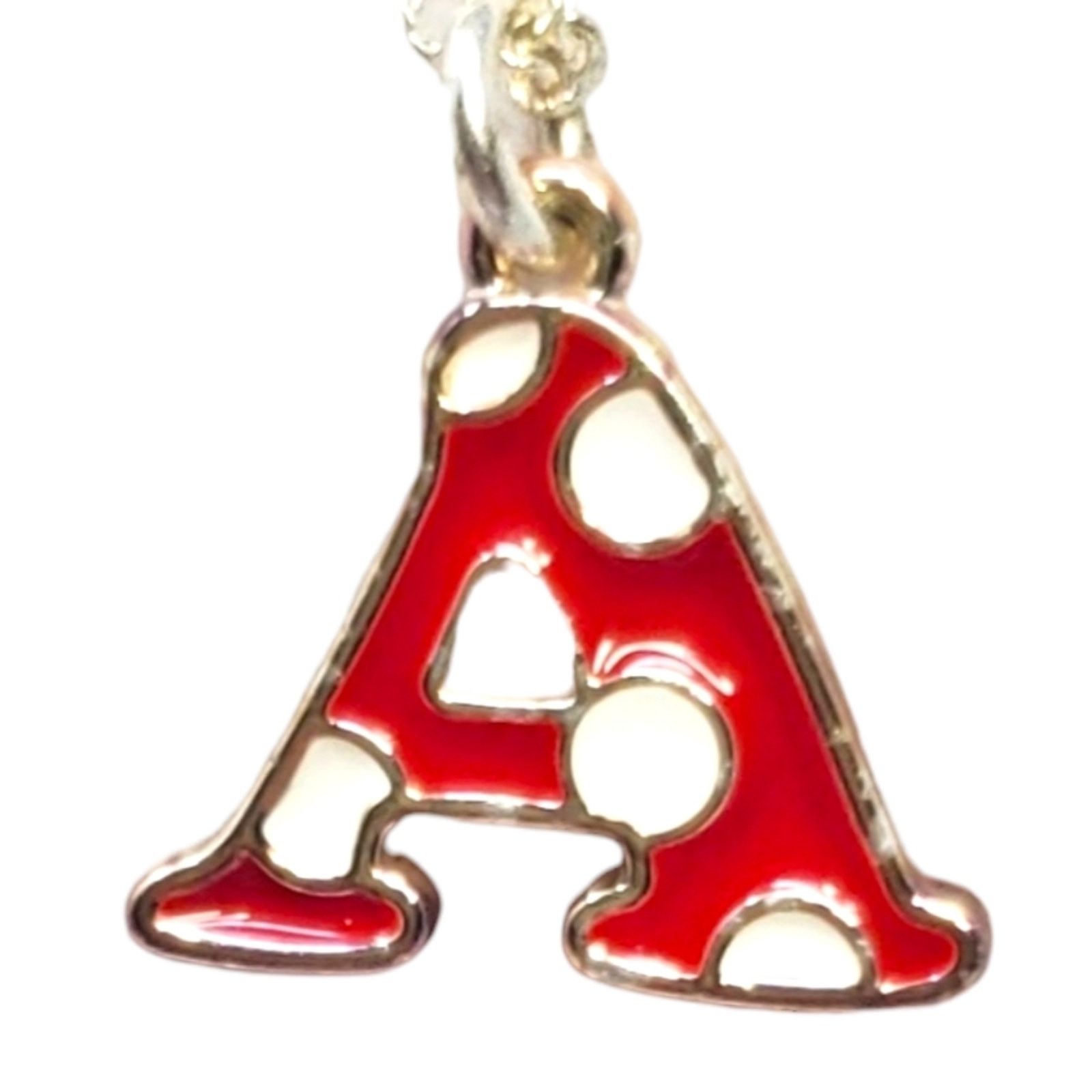 Disney Disney Minnie Mouse Polka Dot Initial A Enamel Necklace Size ONE SIZE - 1 Thumbnail