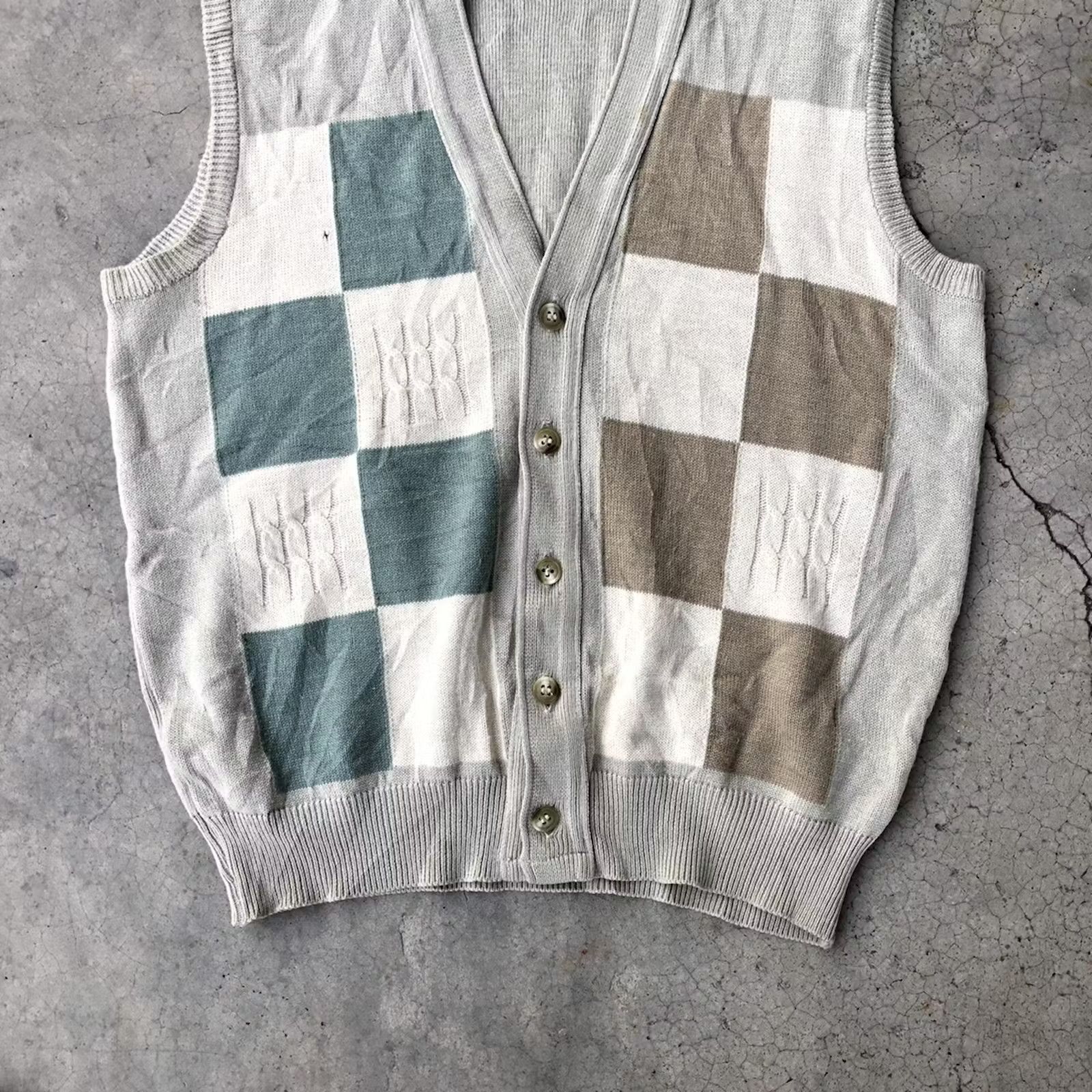 Beauty Beast 📌Japanesebrand Vest Jumper/Memeri Checkered Pattern Size US M / EU 48-50 / 2 - 3 Thumbnail